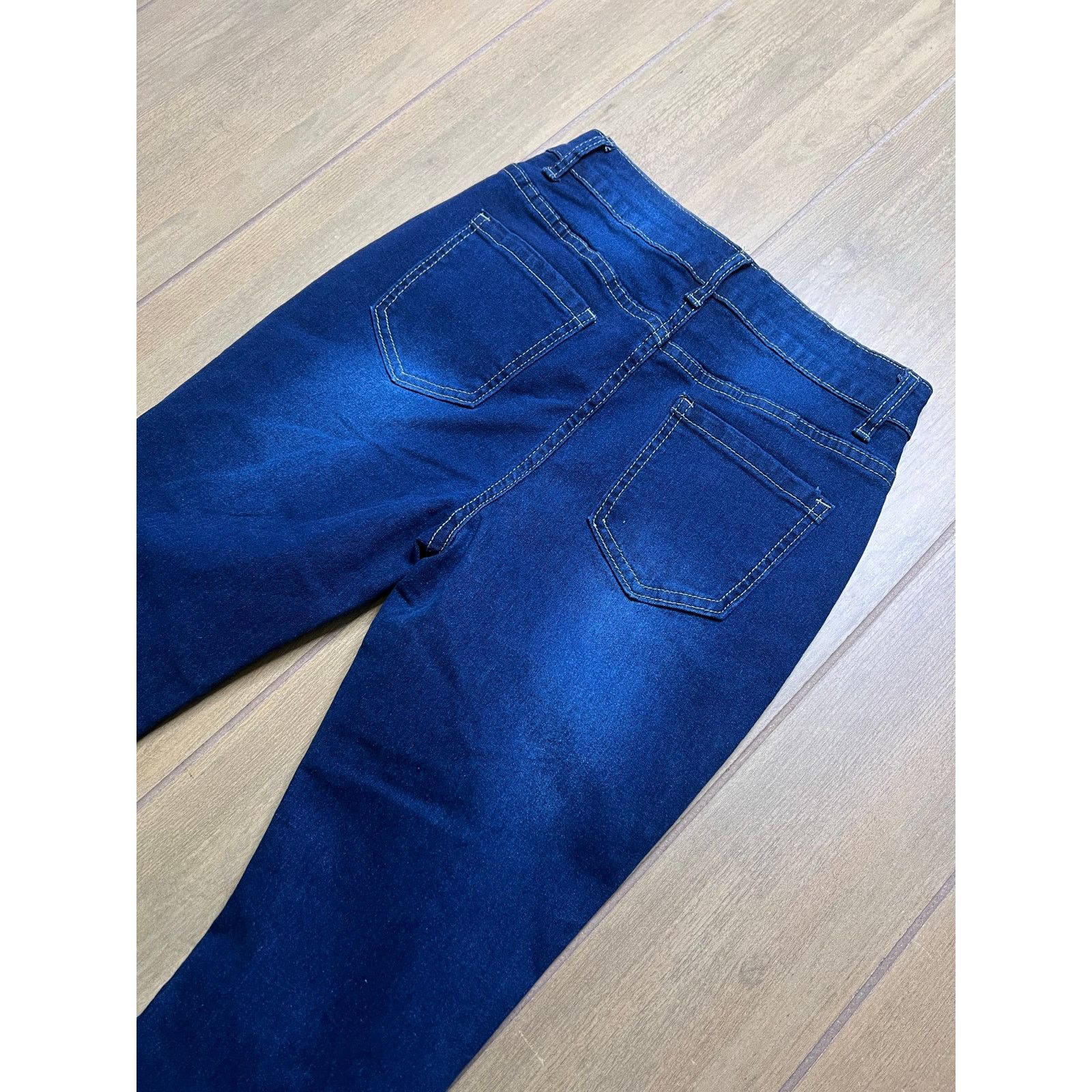 Vintage Vintage Look blue high-rise distressed flare Jeans Sz 25x30 Size 25" / US 0 / IT 36 - 10 Thumbnail