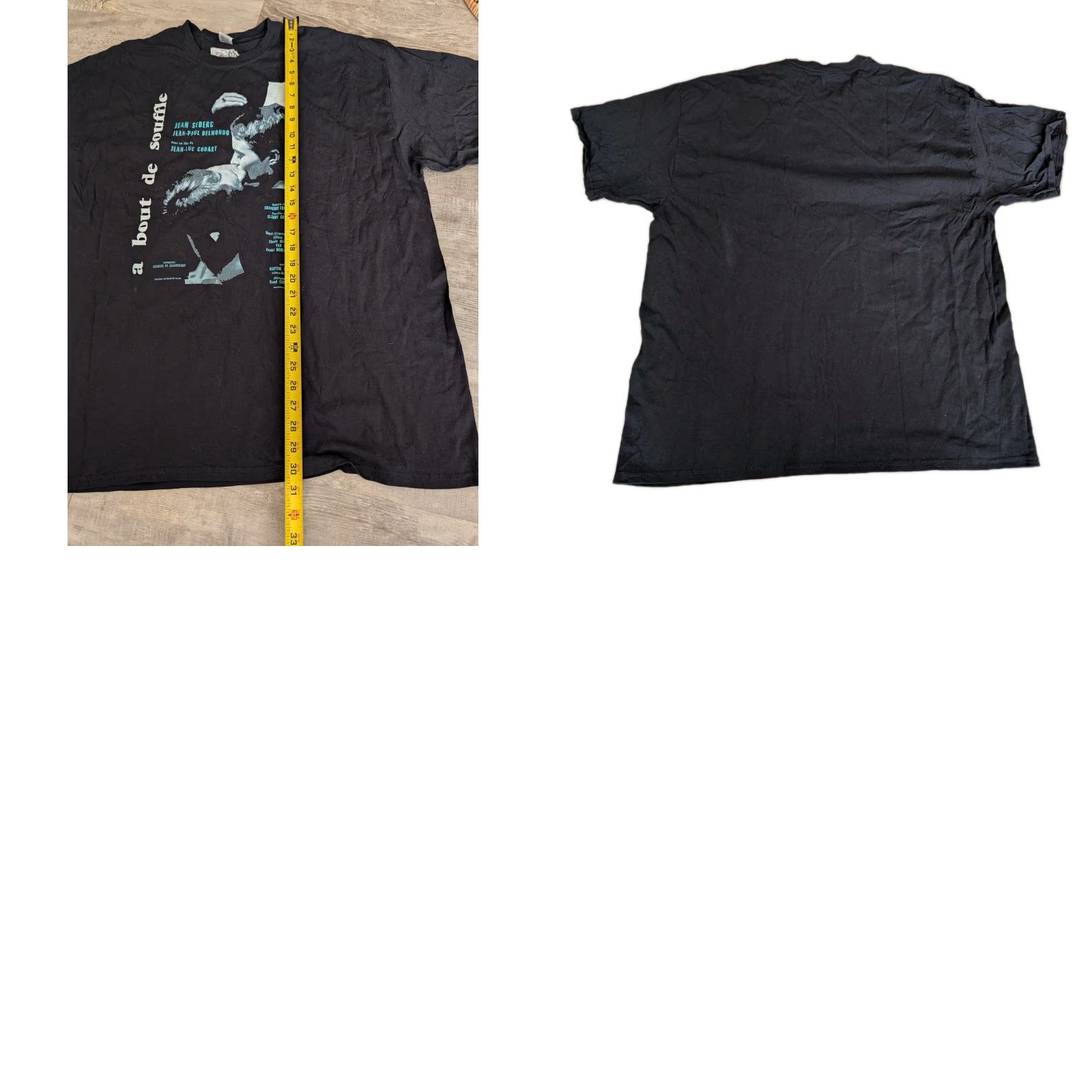 Gildan Gildan Graphic Print T-Shirt Breathless A Bout De Souffle Movie 2XL Black Unisex Size US XXL / EU 58 / 5 - 8 Thumbnail