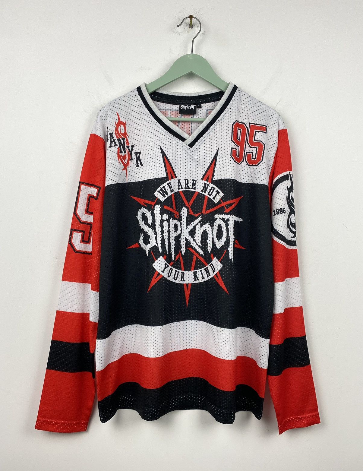 Band Tees Slipknot 95 Wanyk Jersey Shirt Y2K Rammstein Metallica Size US L / EU 52-54 / 3 - 1 Thumbnail