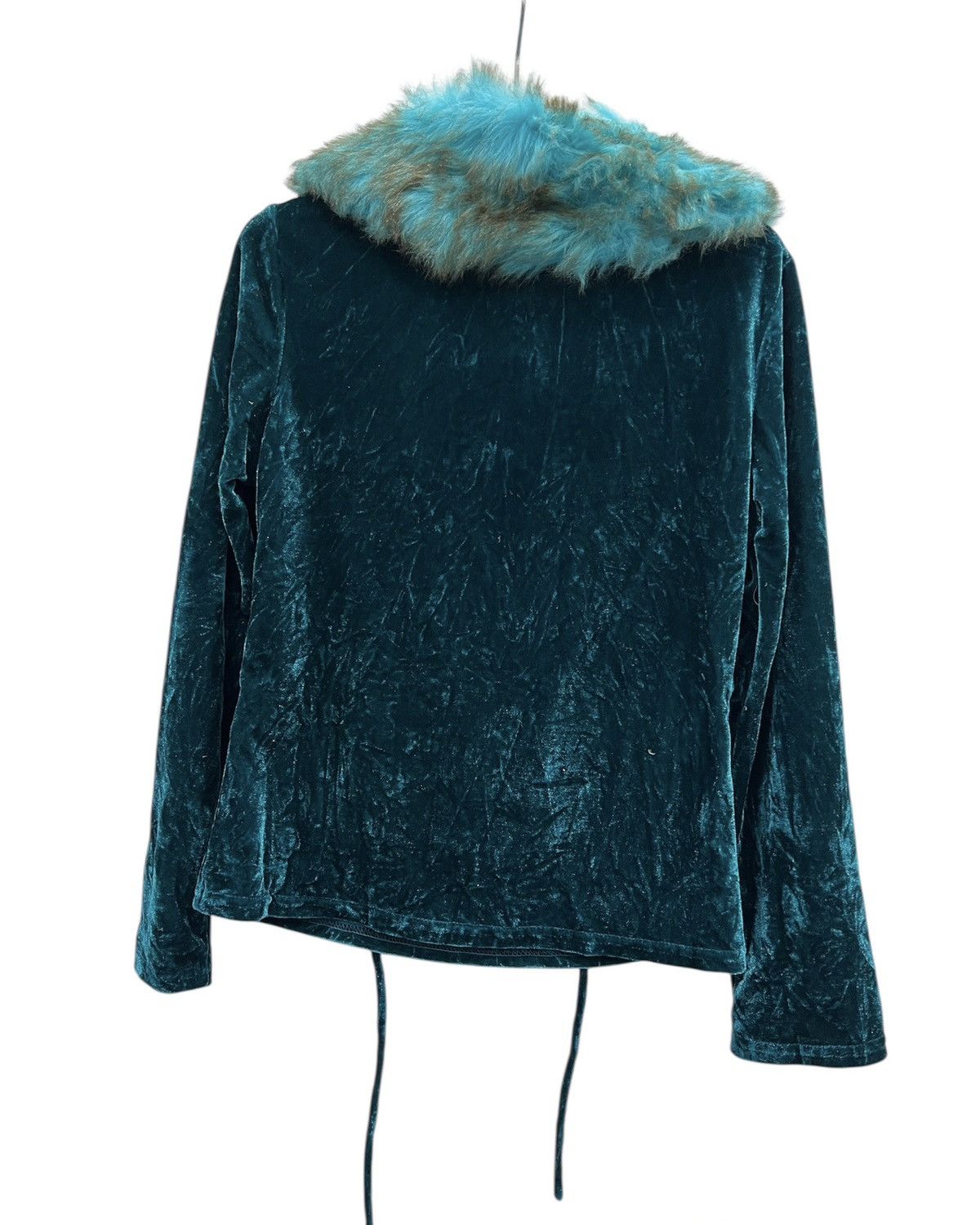 Japanese Brand Slay velvet in teal blue with fur collar 🧝🏻‍♀️🧚🏻 Size M / US 6-8 / IT 42-44 - 8 Thumbnail