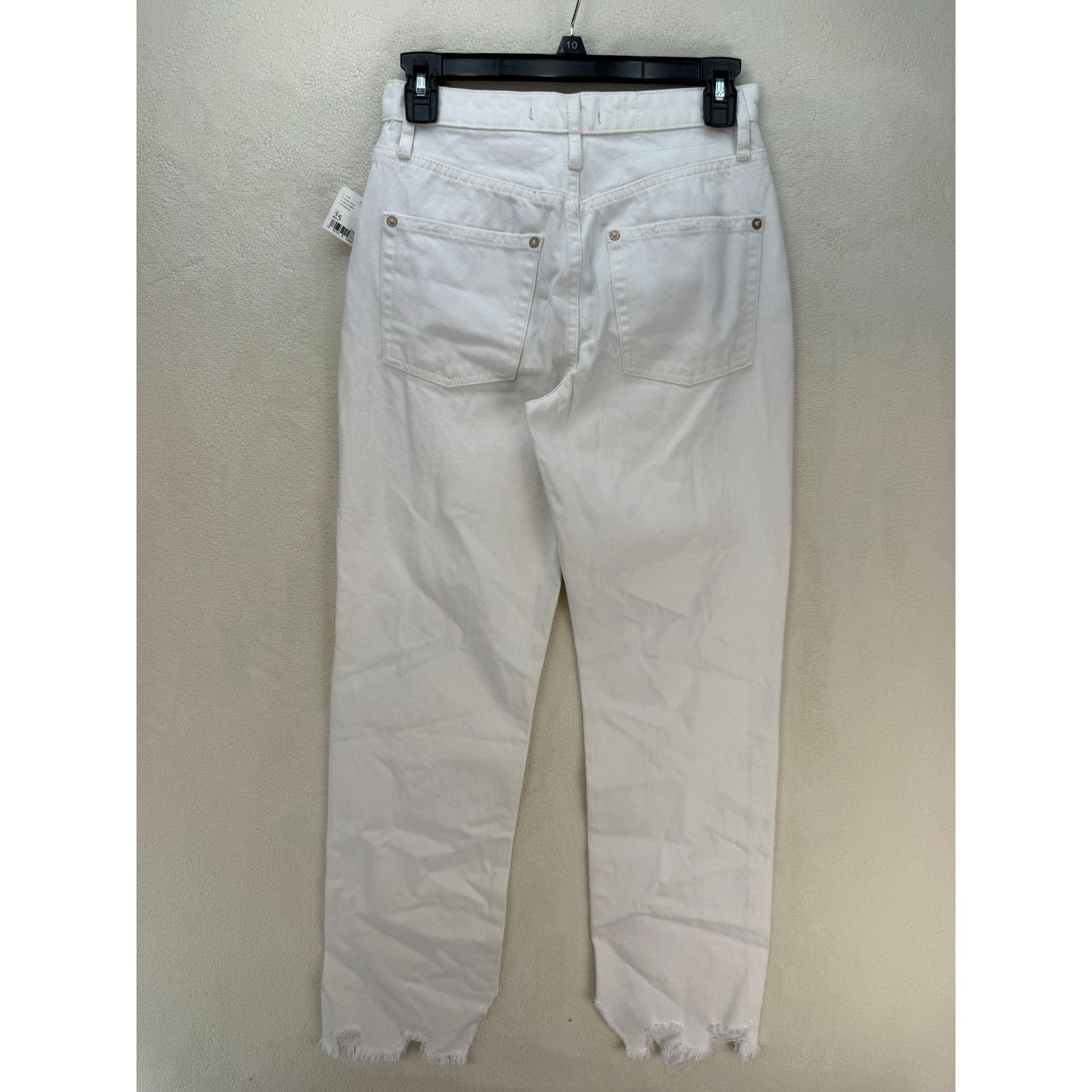 Free People FREE PEOPLE WOMEN'S 25 TAPERED BAGGY BOYFRIEND CHALK WHITE Size 25" / US 0 / IT 36 - 6 Thumbnail