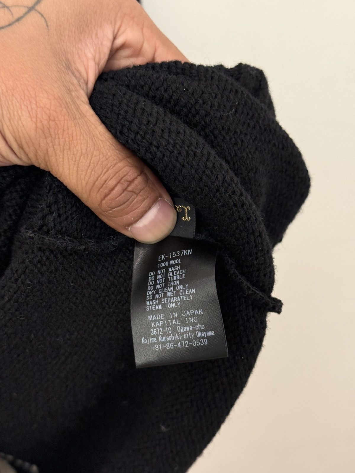Kapital 5G Wool Bone Crew Sweater Size US L / EU 52-54 / 3 - 4 Thumbnail