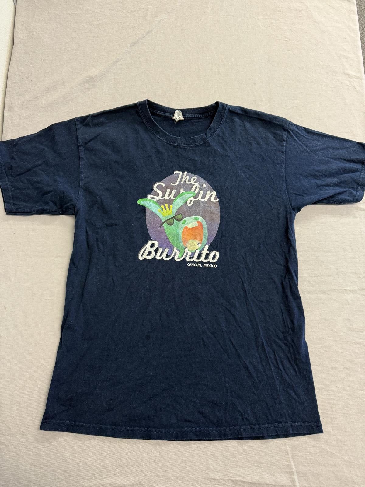 Designer The Surfin Burrito T-shirt Cancun Mexico Surf Donkey Tee - L Size US L / EU 52-54 / 3 - 1 Thumbnail