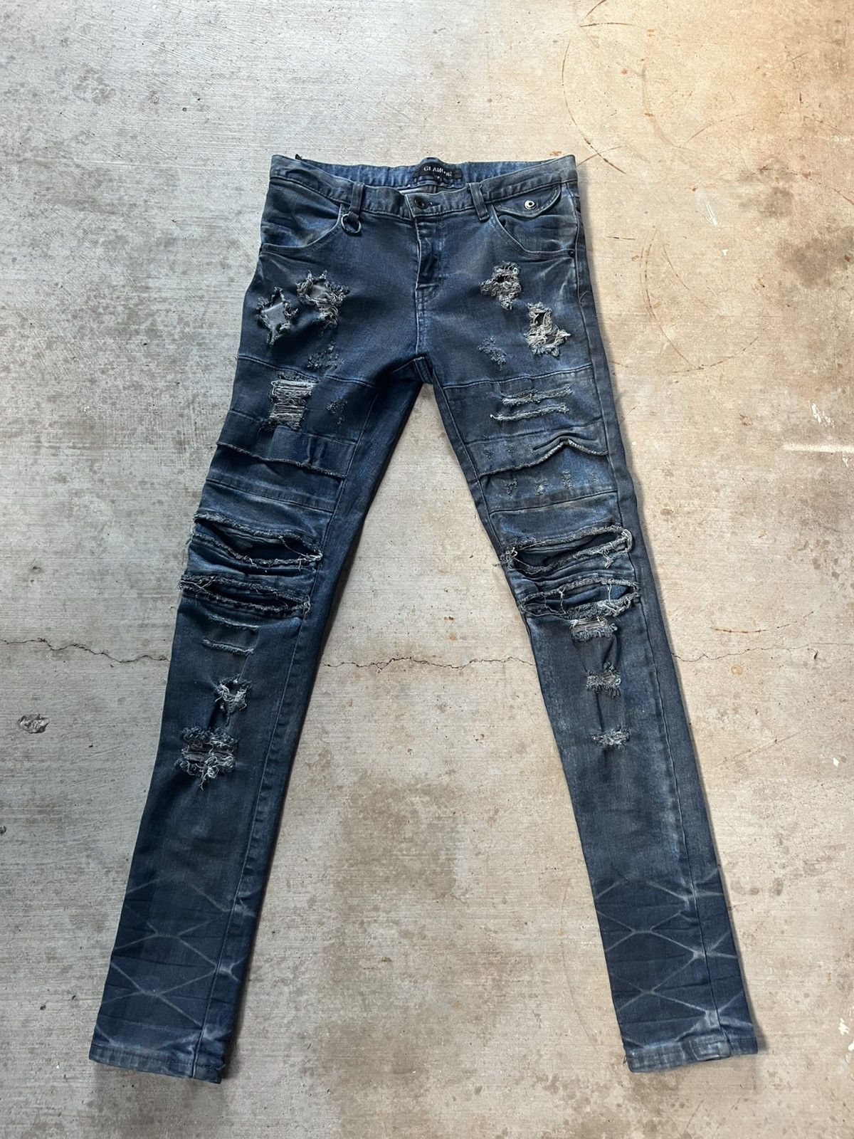 Japanese Brand GLAMOUR Dark Wash Skinny Jeans Size US 28 / EU 44 - 1 Thumbnail