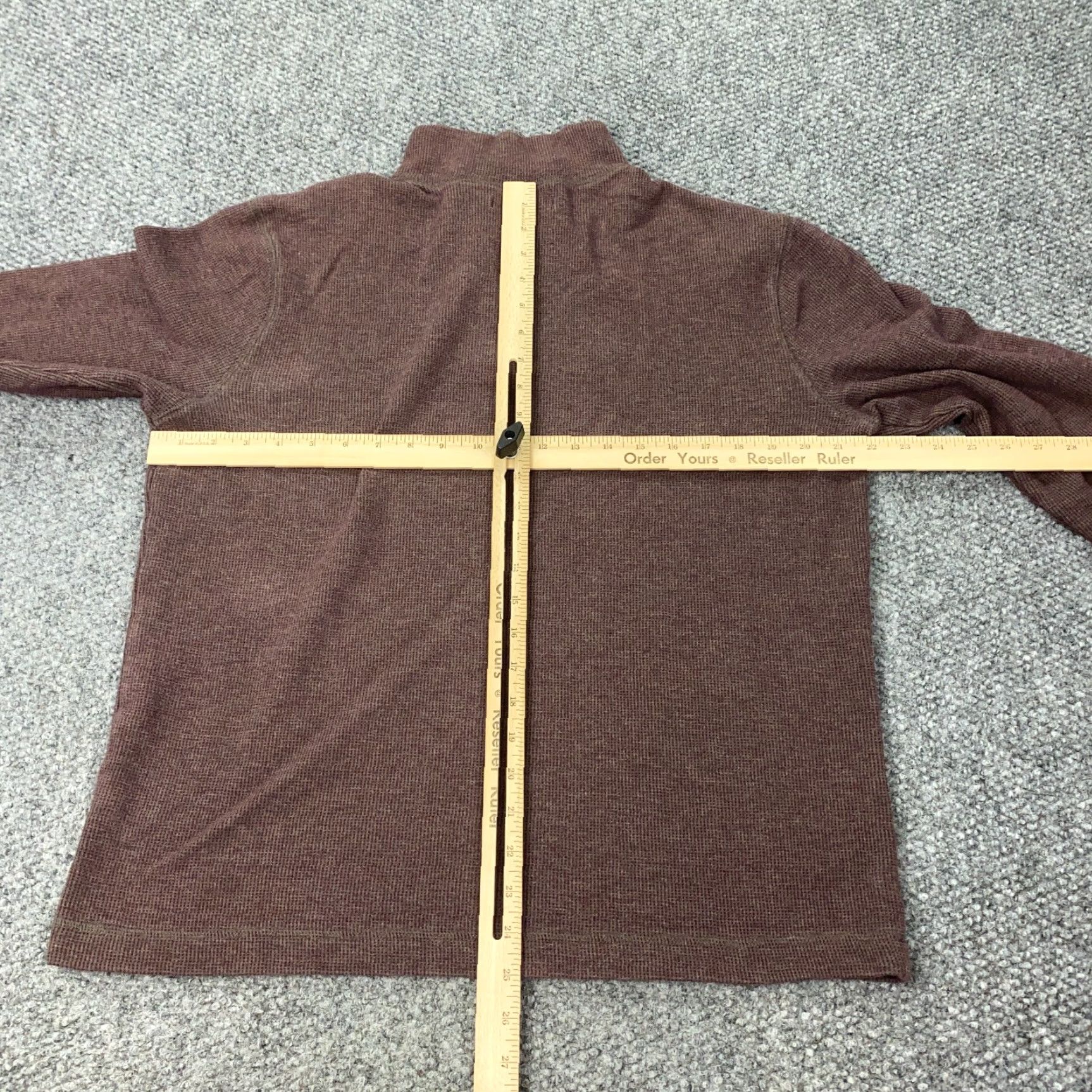 Banana Republic VINTAGE Banana Republic Pullover Mens Large Burgundy 1/4 Zip Mock Neck Shirt Size US L / EU 52-54 / 3 - 5 Thumbnail