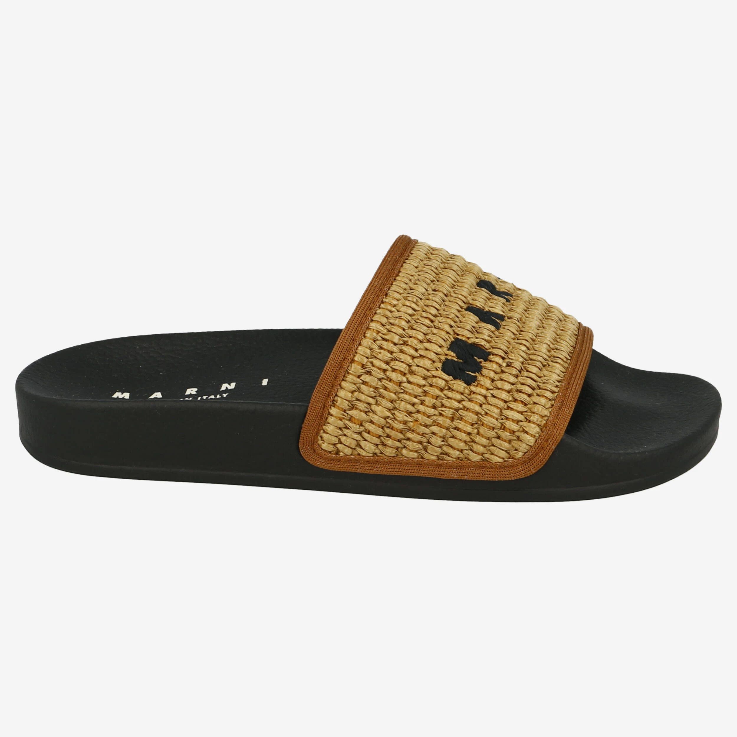 Marni o1srvl11e0724 Slide in Black/Beige Size US 9 / EU 42 - 9 Thumbnail