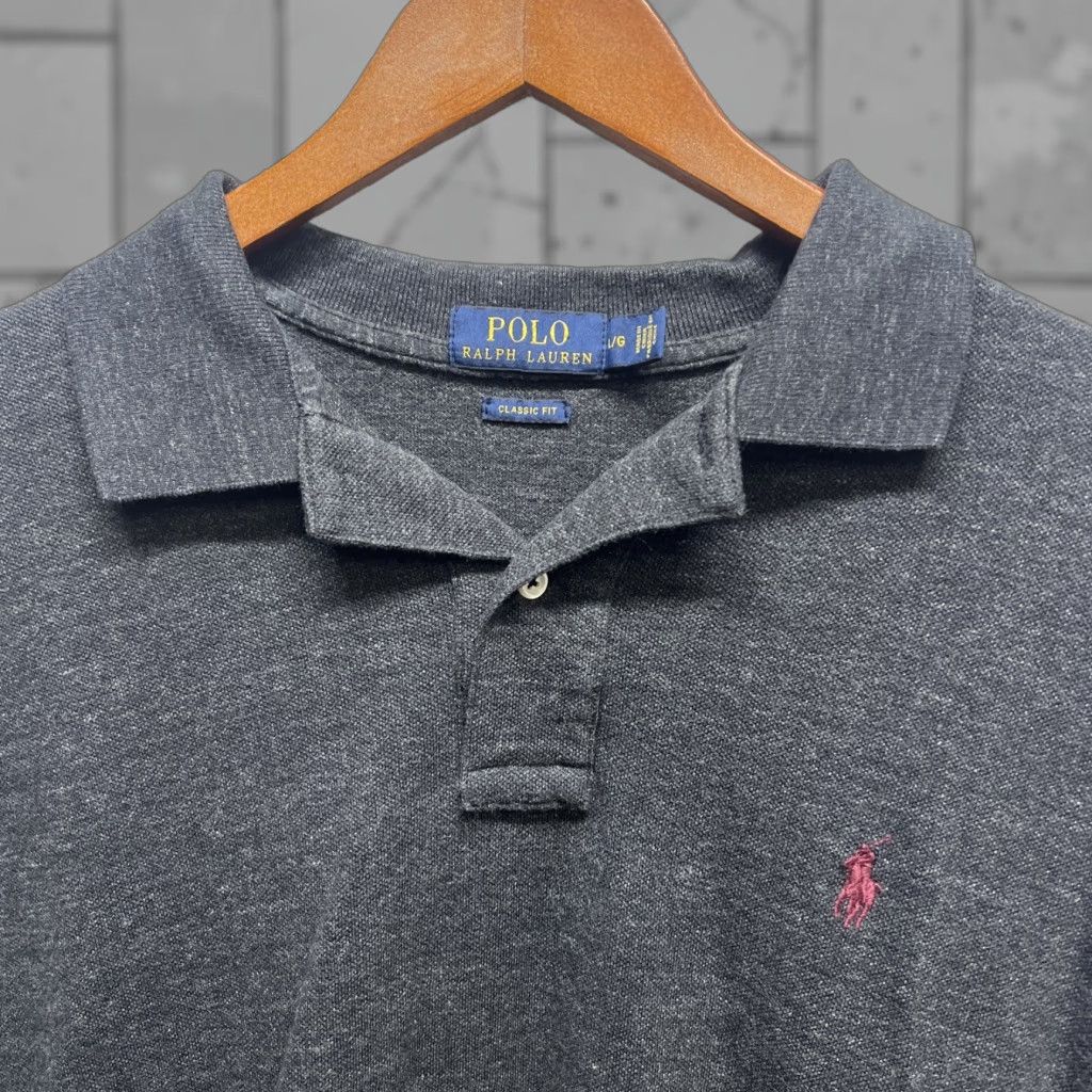 Polo Ralph Lauren VINTAGE Polo Ralph Lauren Gray Polo Shirt Mens L Classic Fit Size US L / EU 52-54 / 3 - 1 Thumbnail