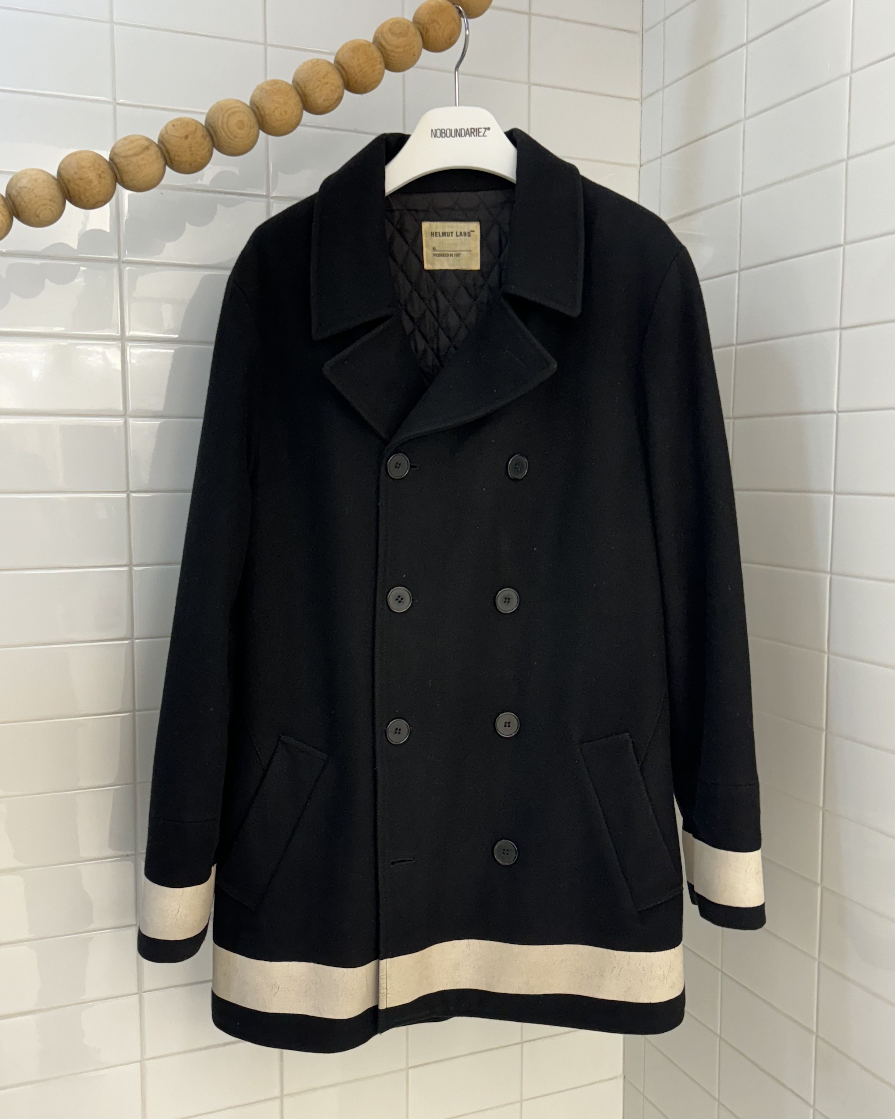 HELMUT LANG ブラック ピーコート Helmut Lang Helmut Lang 1997 peacoat size52 | Grailed