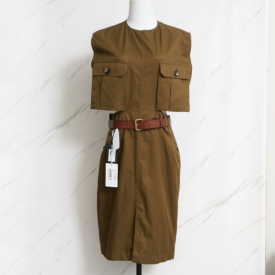 Saint Laurent Paris Saint Laurent Brown Sleeveless Runway Dress Size S / US 4 / IT 40 - 1 Thumbnail