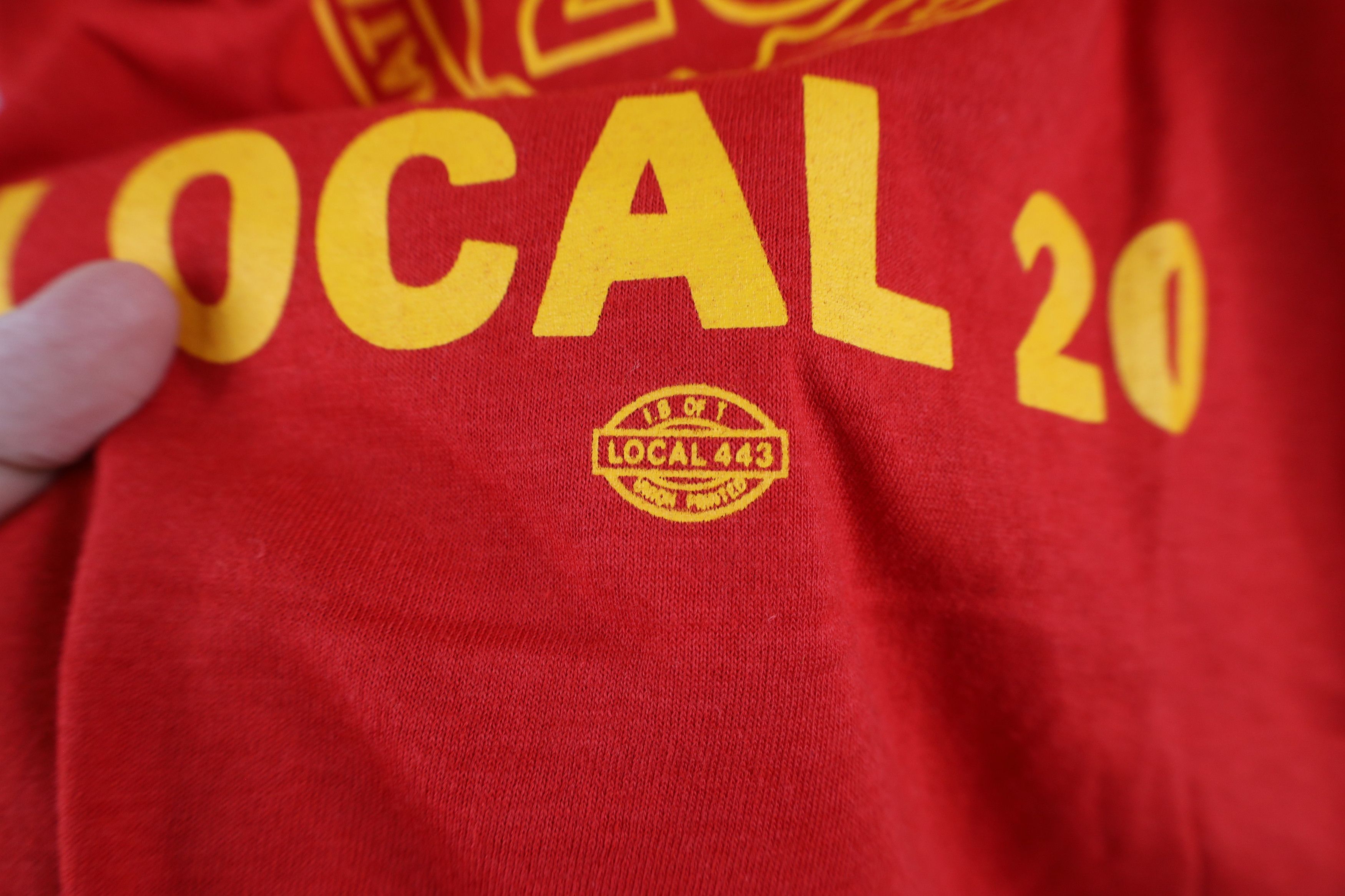Vintage Deadstock Vintage 80s 20 Teamsters Union T-Shirt Red USA Size US L / EU 52-54 / 3 - 5 Thumbnail