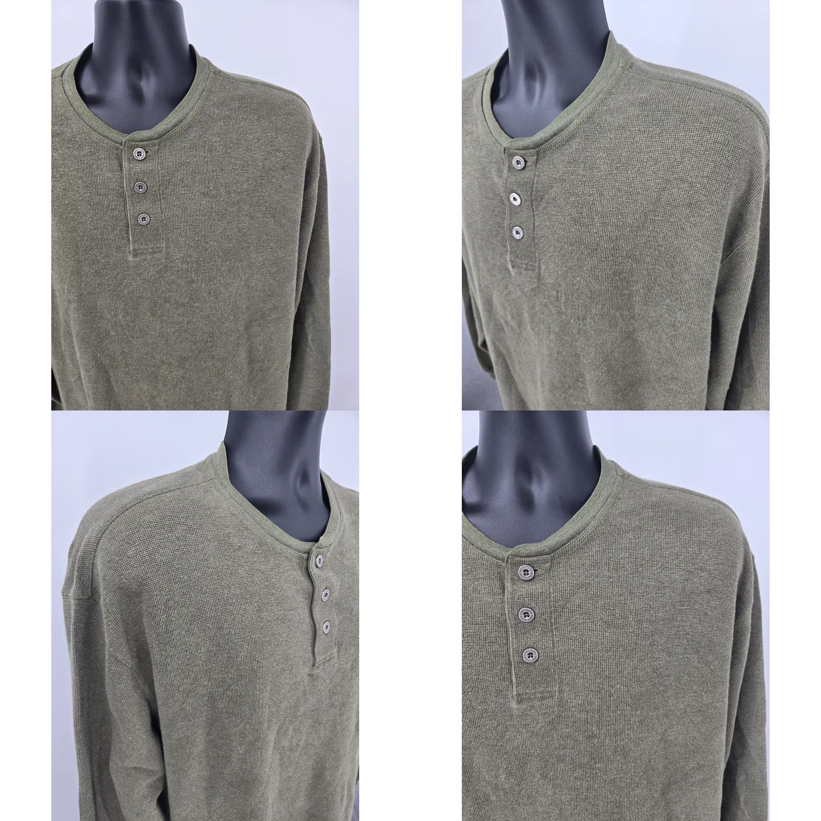 Faded Glory Faded Glory Henley Shirt 2XL Green Waffle Knit Long Sleeve Hunting Camping XXL T-Shirt Mens Size US XXL / EU 58 / 5 - 9 Thumbnail