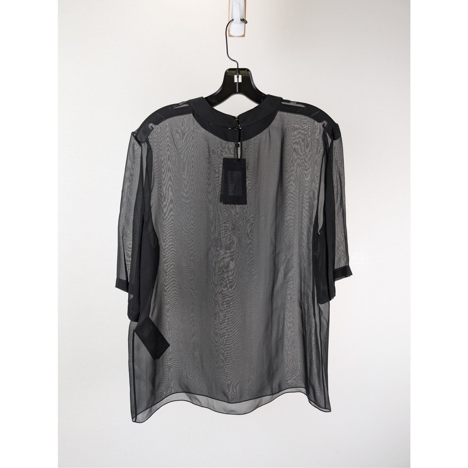 Saint Laurent Paris o1rshd1 Blouse Manches Courtes Drape T-Shirt in Black Size US M / EU 48-50 / 2 - 9 Thumbnail
