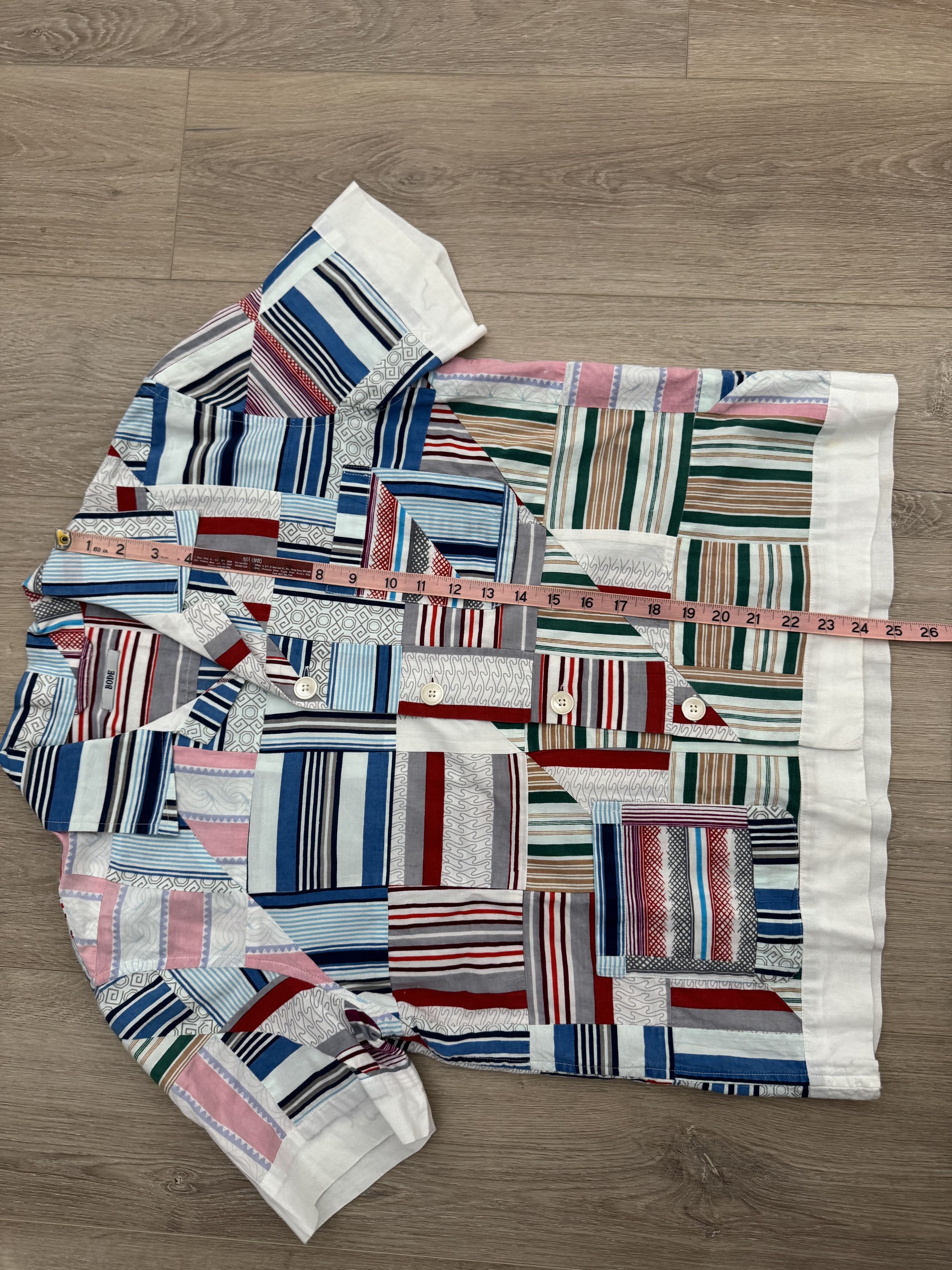 Bode Bode Patchwork Oxford Short Sleeve Button Shirt Size US S / EU 44-46 / 1 - 8 Thumbnail