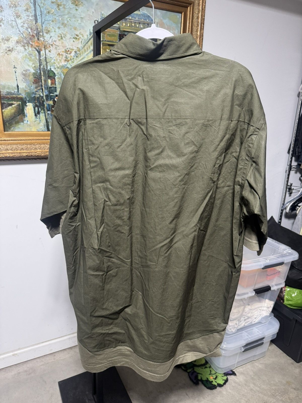 Balenciaga Balenciaga Oversized Button Up Shirt - Olive Size US XL / EU 56 / 4 - 2 Thumbnail
