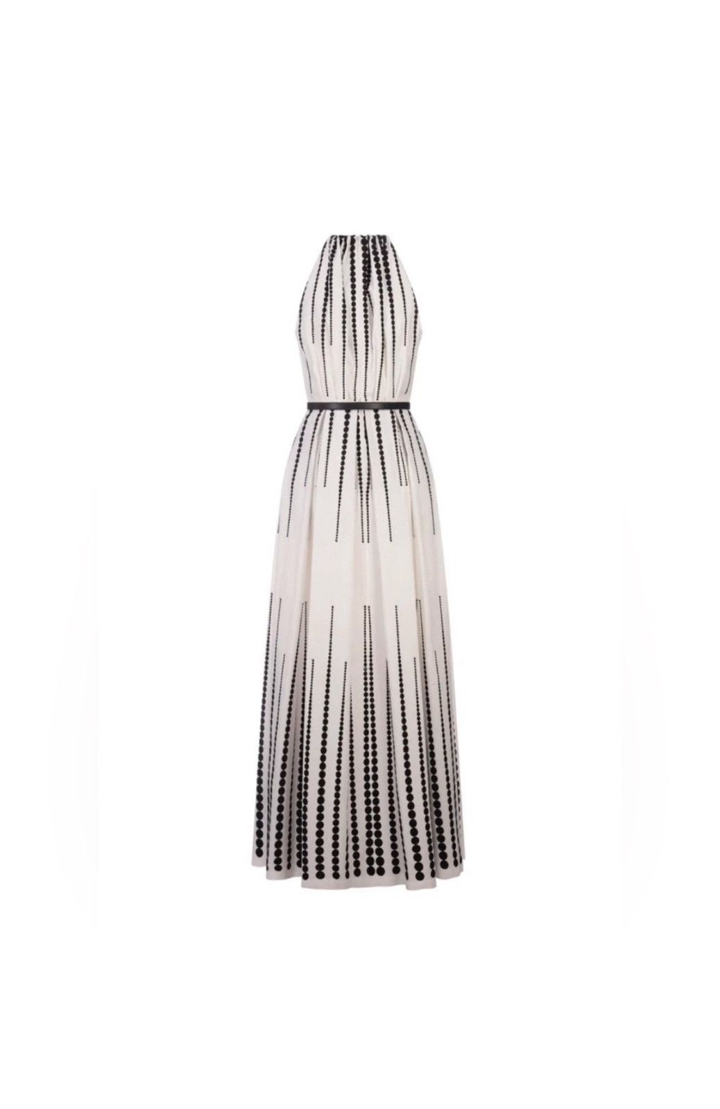 Elie Saab Elie Saab Moon Embroidered Poplin Dress In White And Black Size M / US 6-8 / IT 42-44 - 2 Thumbnail