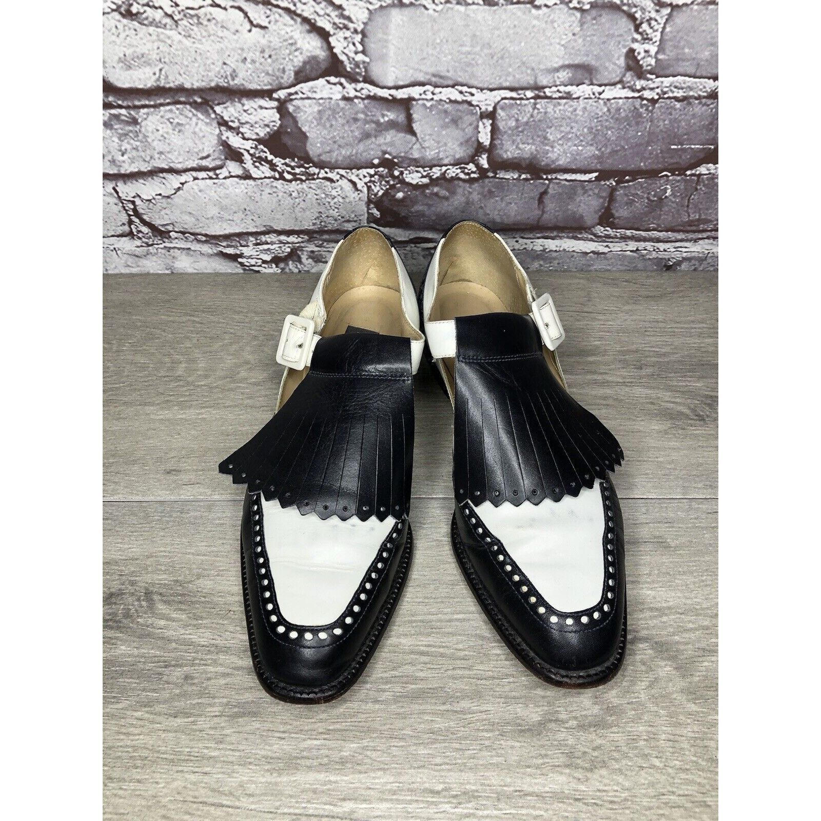 Kenneth Cole Kenneth Cole New York Black White Leather Kiltie Flats Shoes Size US 9 / IT 39 - 2 Thumbnail