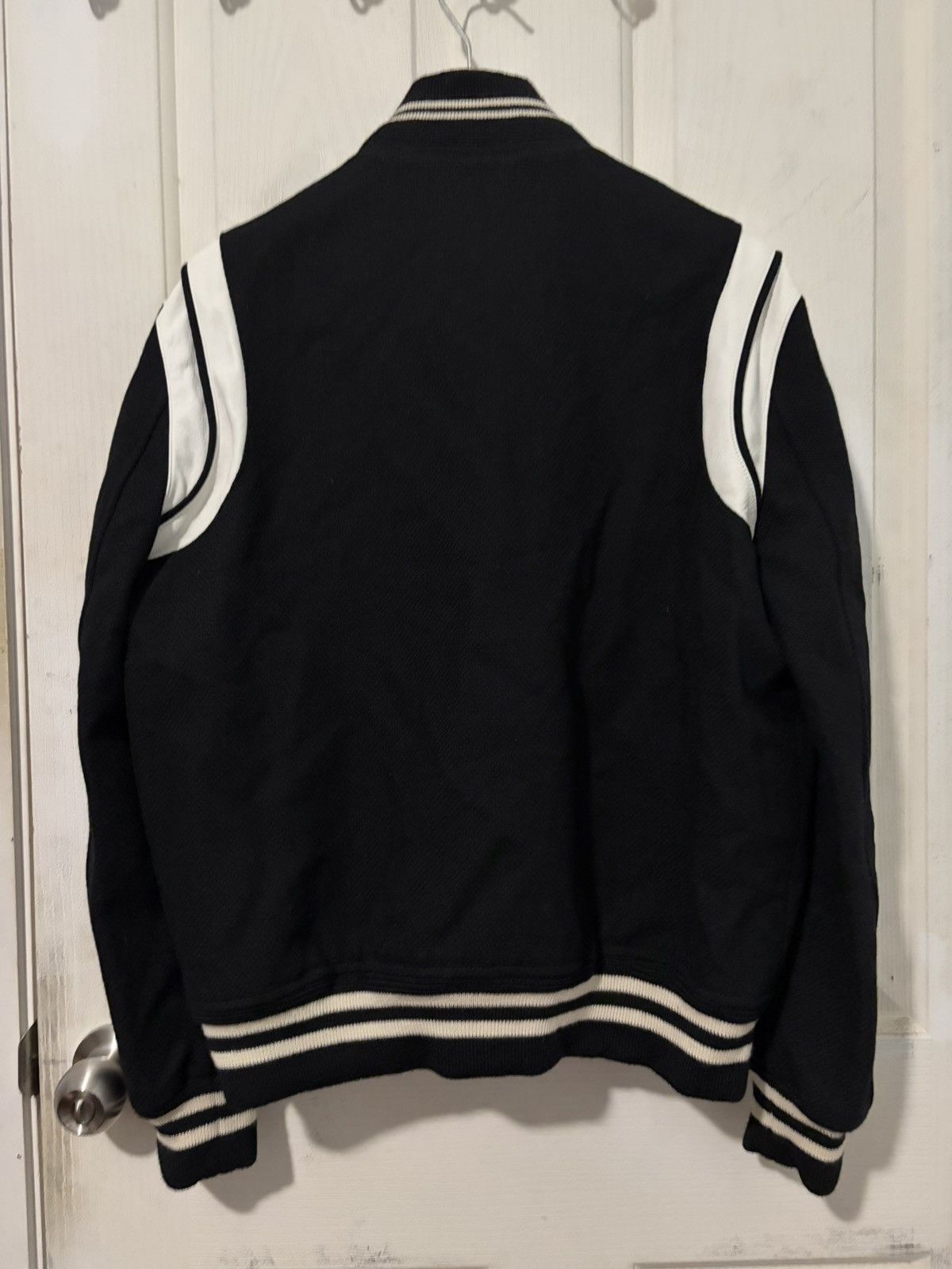 Saint Laurent Paris SAINT LAURENT TEDDY JACKET BOMBER BLACK WHITE SZ 52 LARGE XL Size US L / EU 52-54 / 3 - 3 Thumbnail