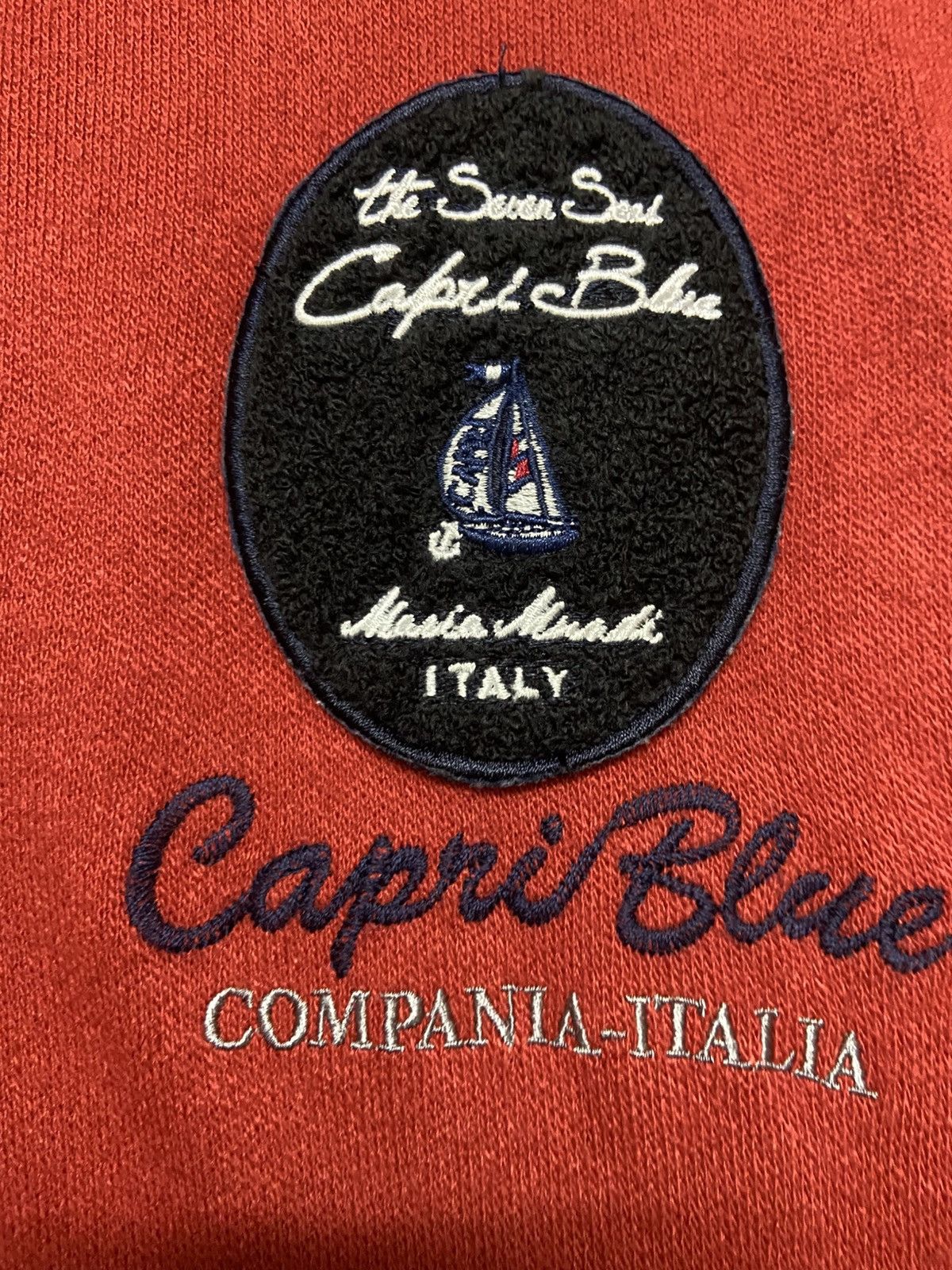 Designer Capri Blue Napoli Italia Halfzip Sweatshirt Size US M / EU 48-50 / 2 - 2 Thumbnail