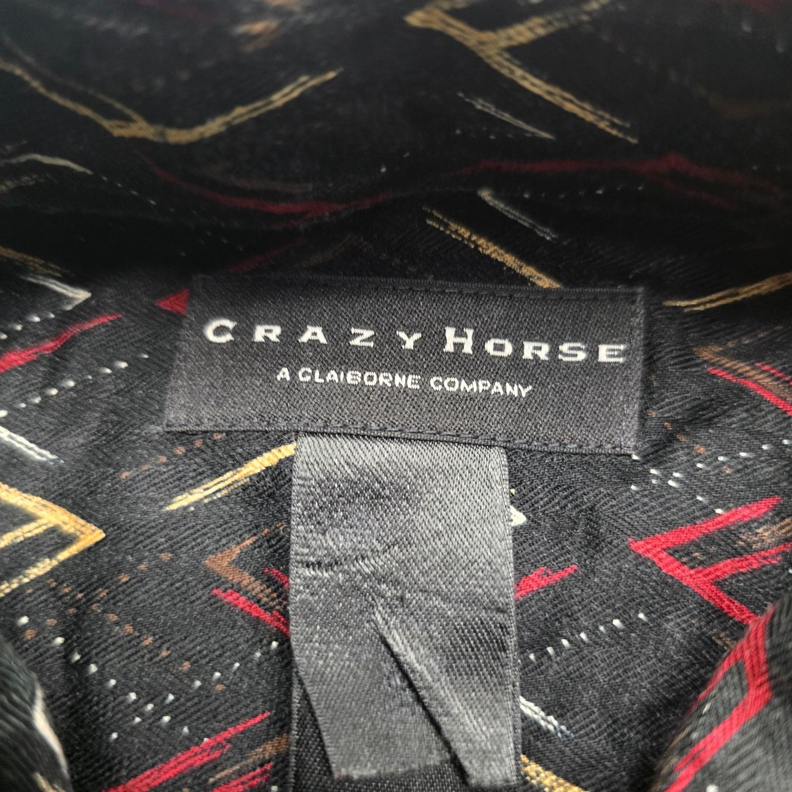 Vintage Crazy Horse Button Up Mens Large Hawaiian Geometric Shirt Size US L / EU 52-54 / 3 - 5 Thumbnail
