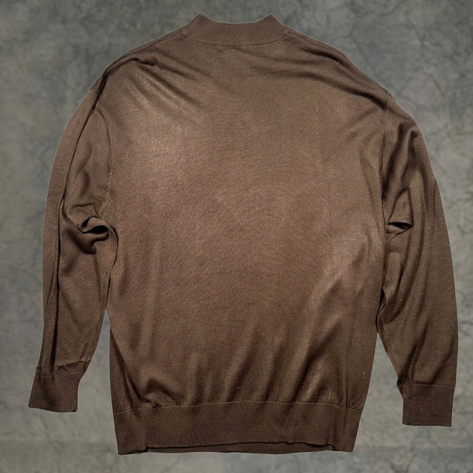 Vintage Trust Mock Neck Sweater Mens XL Brown New Diamond Textured Knit BS066 Size US XL / EU 56 / 4 - 1 Thumbnail