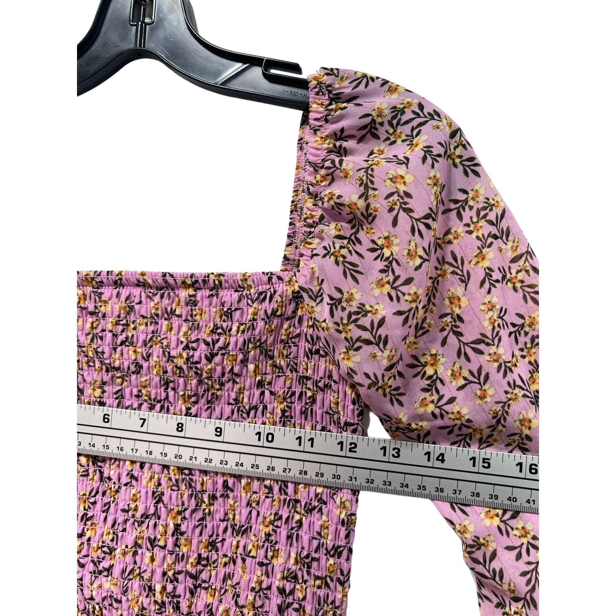 rue21 Rue 21 - Women's Balloon Sleeve Mini Dress - Floral Pink - E Size XS / US 0-2 / IT 36-38 - 3 Thumbnail
