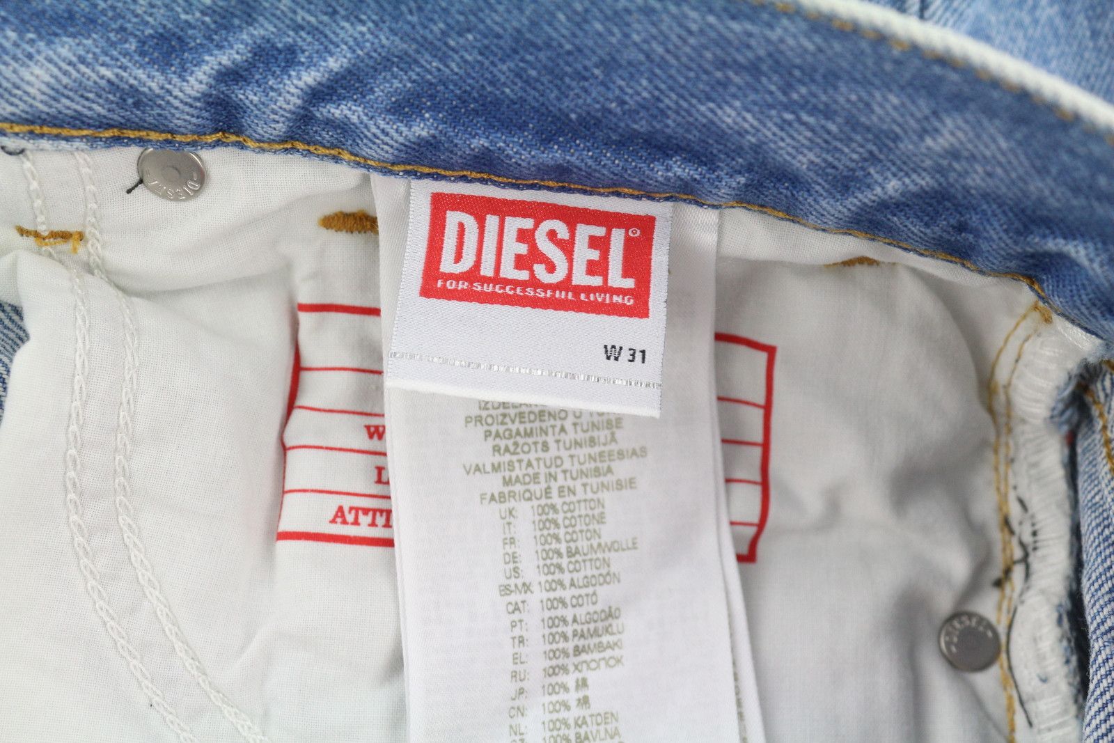 Diesel 1995 D-SARK 09I29 W31/L32 Blue Slim Straight 85407 Size US 31 - 8 Thumbnail