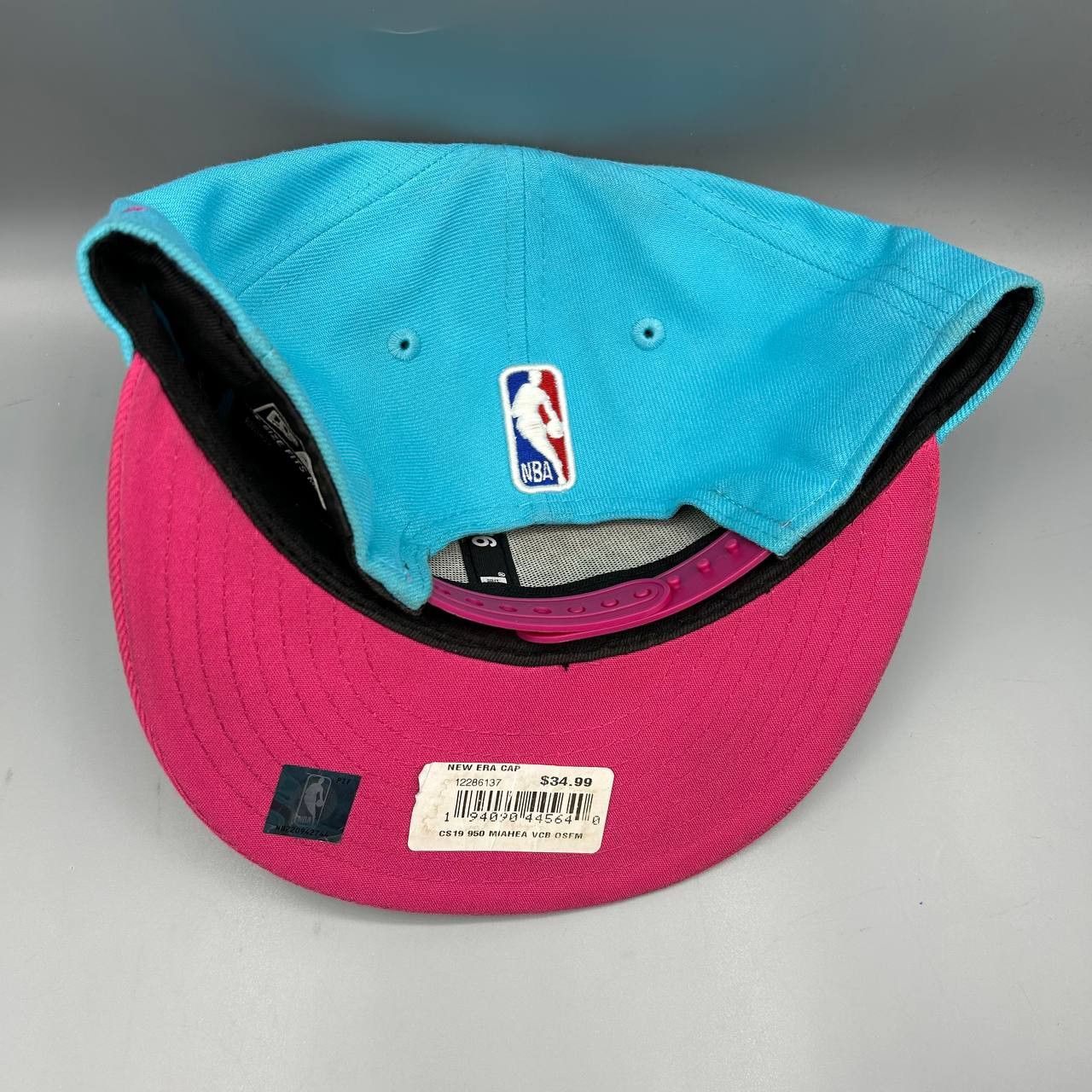 New Era Miami Heat Hat Men Blue NBA 9Fifty New Era Snap Back Cap New Size ONE SIZE - 5 Thumbnail
