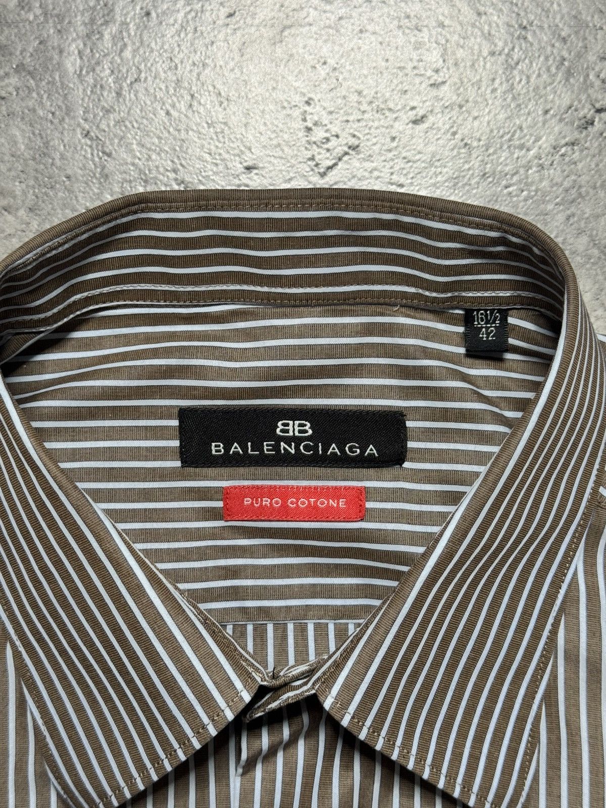 Balenciaga Vintage Balenciaga Striped Button Up Shirt Size US L / EU 52-54 / 3 - 10 Thumbnail