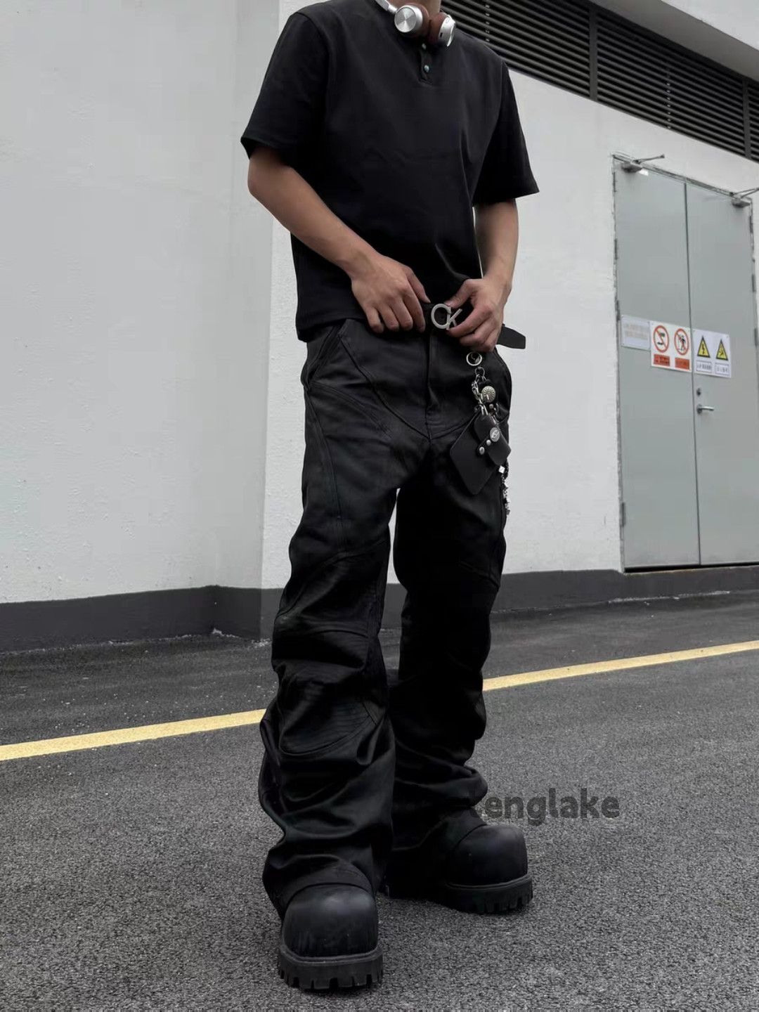 Jean zx vintage wide Leg loose baggy hiphop wax coated jeans Size US 32 / EU 48 - 5 Thumbnail