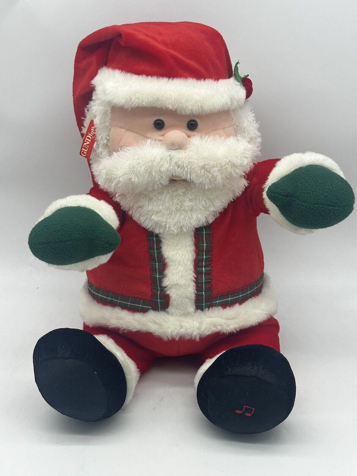 Designer Super RARE 2003 Large Gund Sounded Laughing Santa TESTED Size ONE SIZE - 1 Thumbnail
