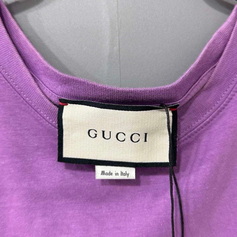 Gucci Gucci Pink purple letter logo short sleeves Size S / US 4 / IT 40 - 5 Thumbnail