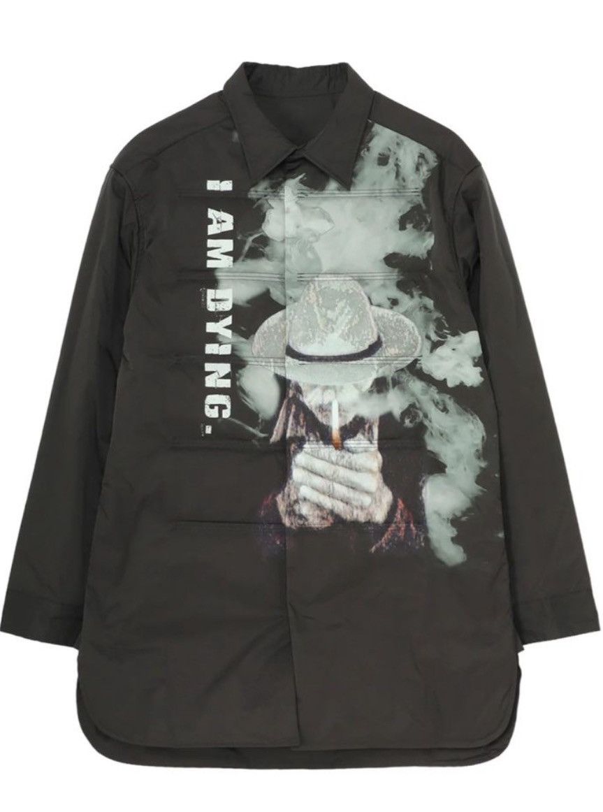 Yohji Yamamoto TOBACCO OLD MAN PRINTED PADDED BLOUSE Size US S / EU 44-46 / 1 - 1 Thumbnail