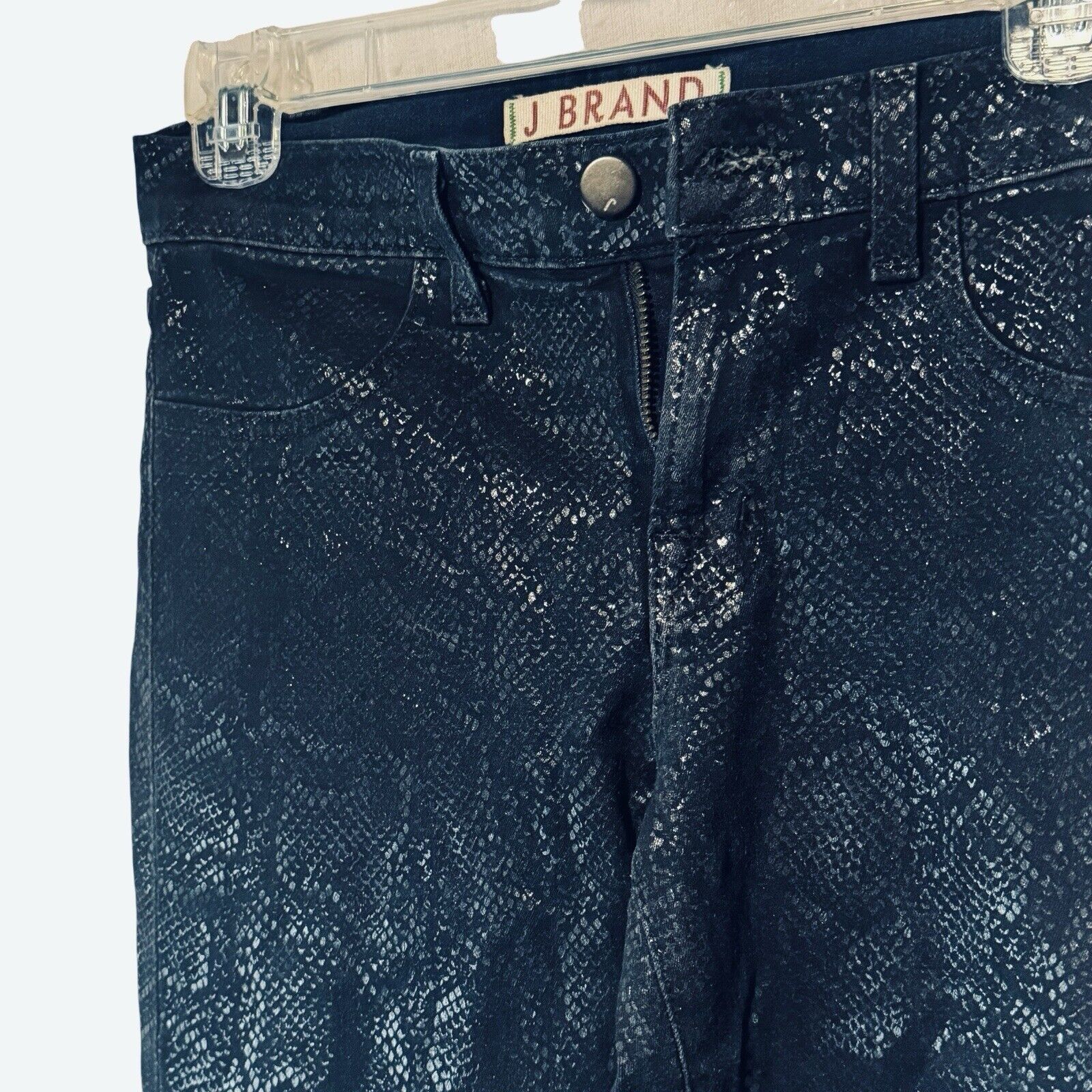J Brand J Brand Super Skinny Indigo Boa Jean Metalic Sz 25 BO120215 Size 25" / US 0 / IT 36 - 3 Thumbnail