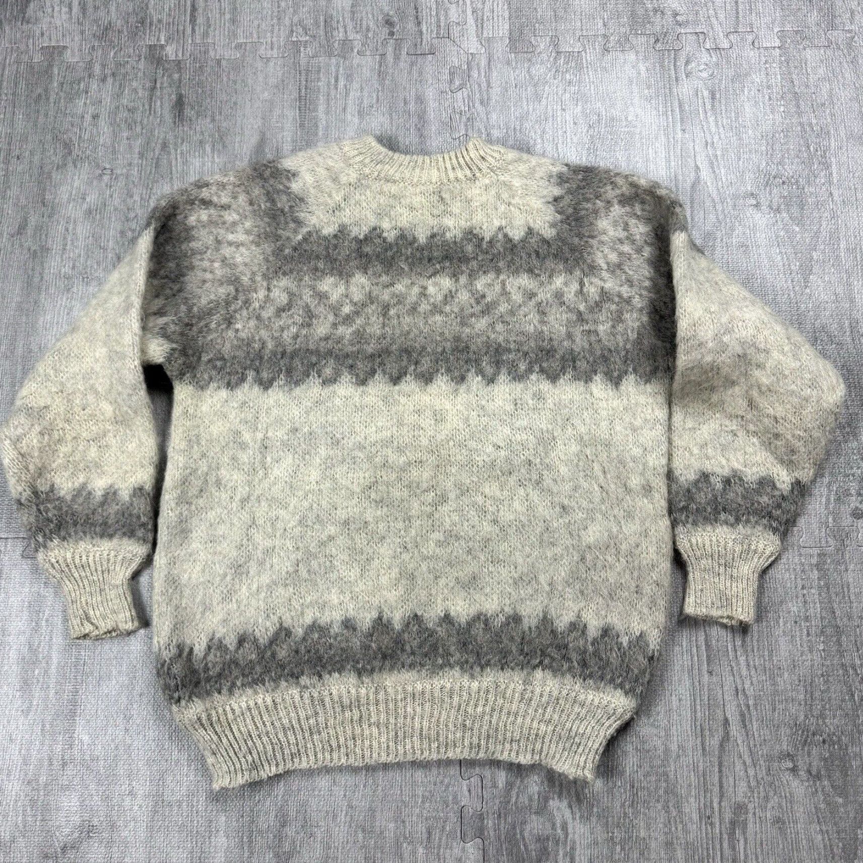 Vintage Vintage Stobi Nordic Knit Fleece Sweater Adult Medium Gray Striped Pullover Unisex Winter Size M / US 6-8 / IT 42-44 - 6 Thumbnail