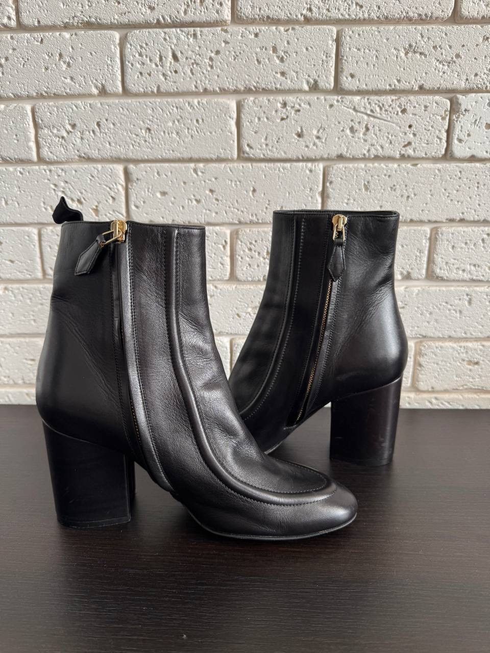 Jil Sander JIL SANDER leather black boots heels Size US 7 / IT 37 - 5 Thumbnail