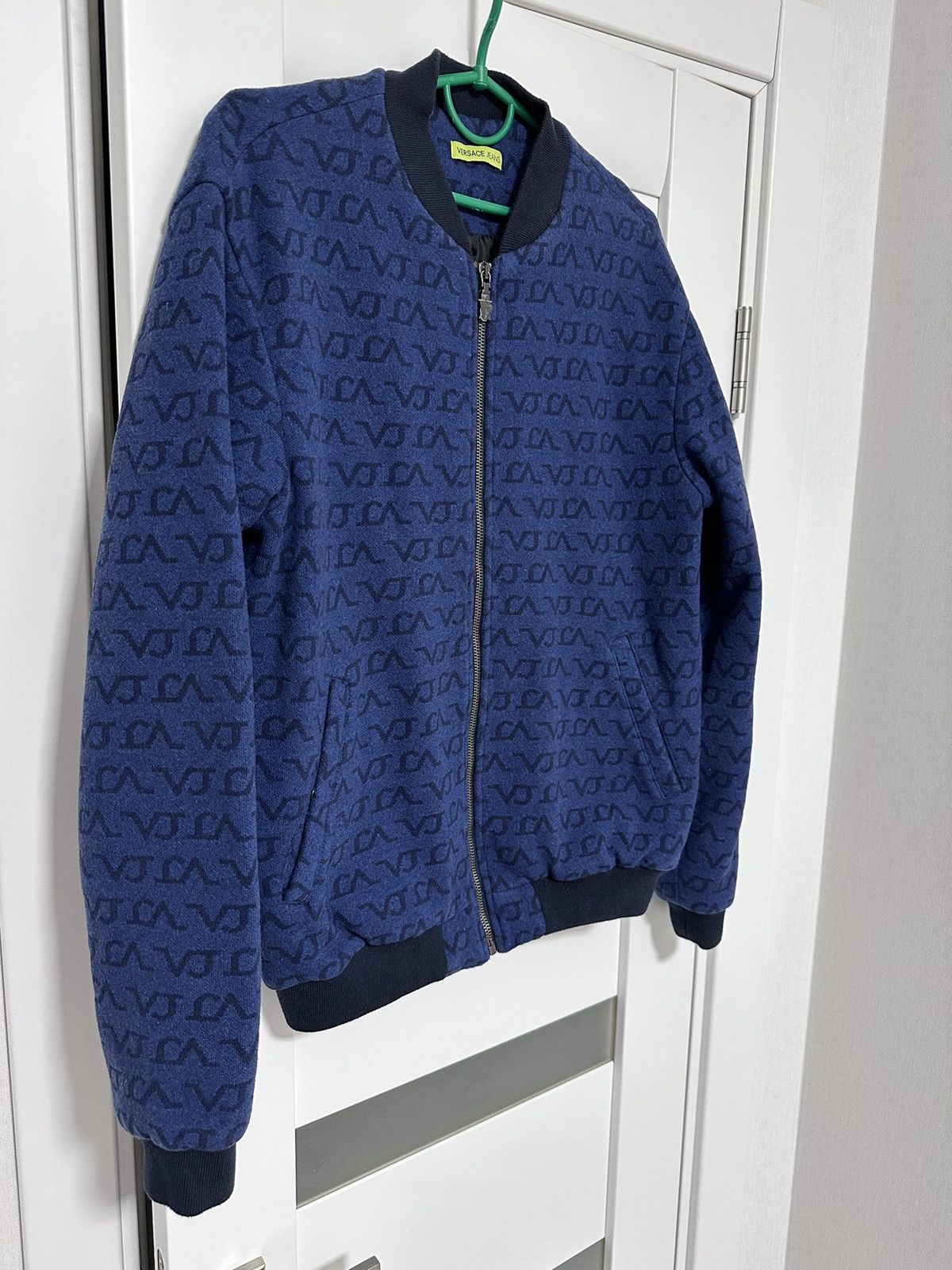 Versace Versace Bomber Jacket Wool Monogram Lampo Size US L / EU 52-54 / 3 - 2 Thumbnail