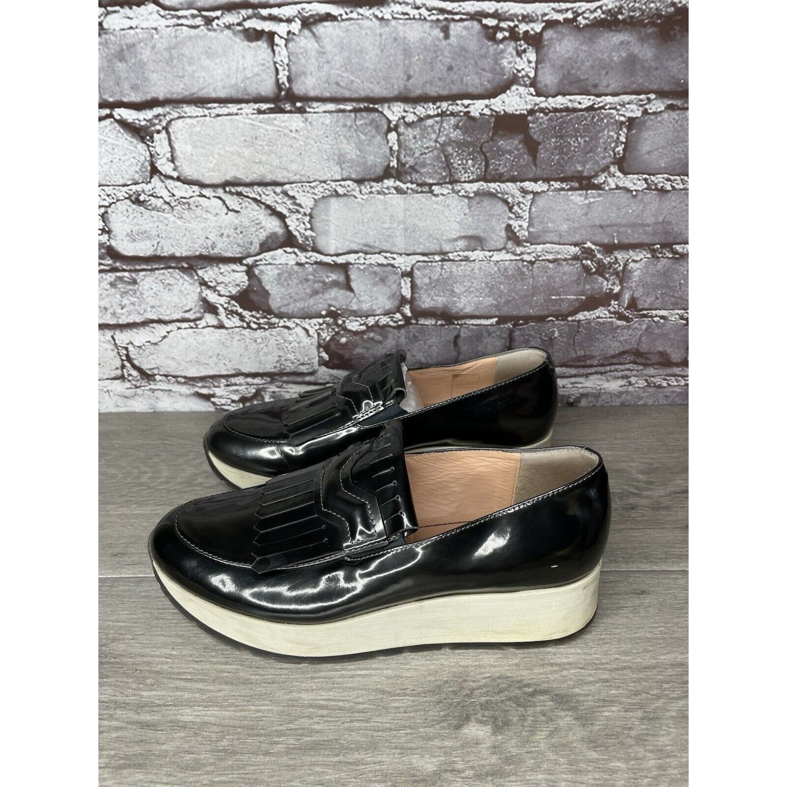 Other Musette Pewter Metallic Patent Leather Kiltie Wedge Shoes Wo Size US 7 / IT 37 - 11 Thumbnail
