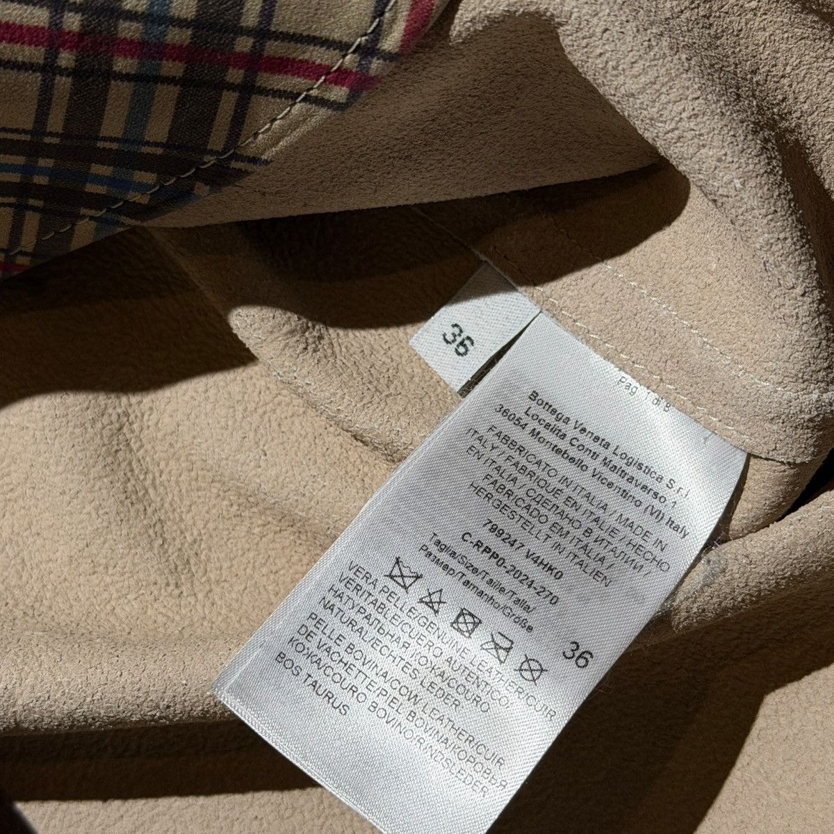 Bottega Veneta $7,000 printed leather check plaid flannel Size US S / EU 44-46 / 1 - 4 Thumbnail