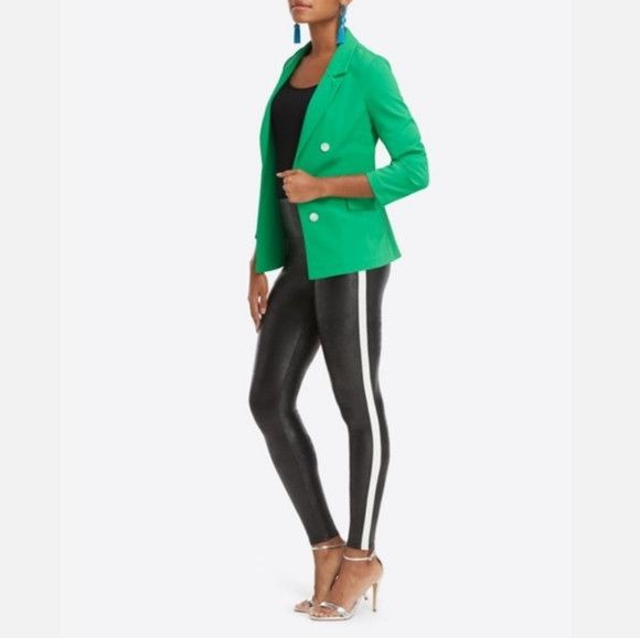 Spanx SPANX Faux Vegan Leather Side Strap Leggings Metallic XS Size 25" / US 0 / IT 36 - 5 Thumbnail