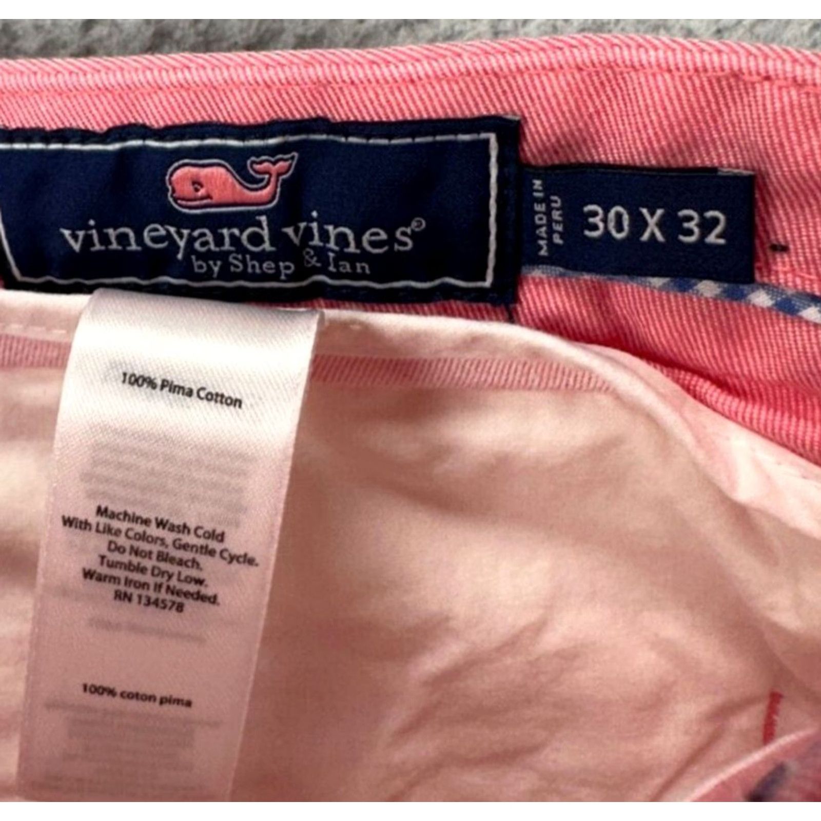Vineyard Vines Vineyard Vines Pants Mens 30X32 Burgee Pink 100% Pima Cotton Khakis Flat Front Regular Size US 30 / EU 46 - 5 Thumbnail