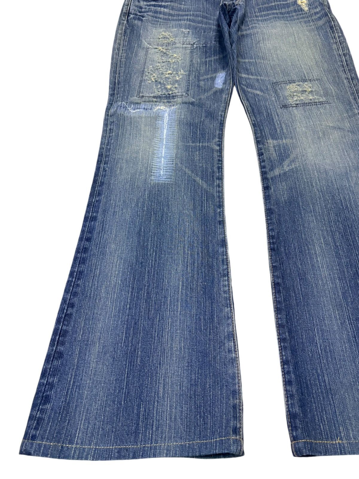 Edwin × Japanese Brand Exclusive Vintage Edwin XV Mud Wash Patched Flare Jeans Size US 35 - 6 Thumbnail