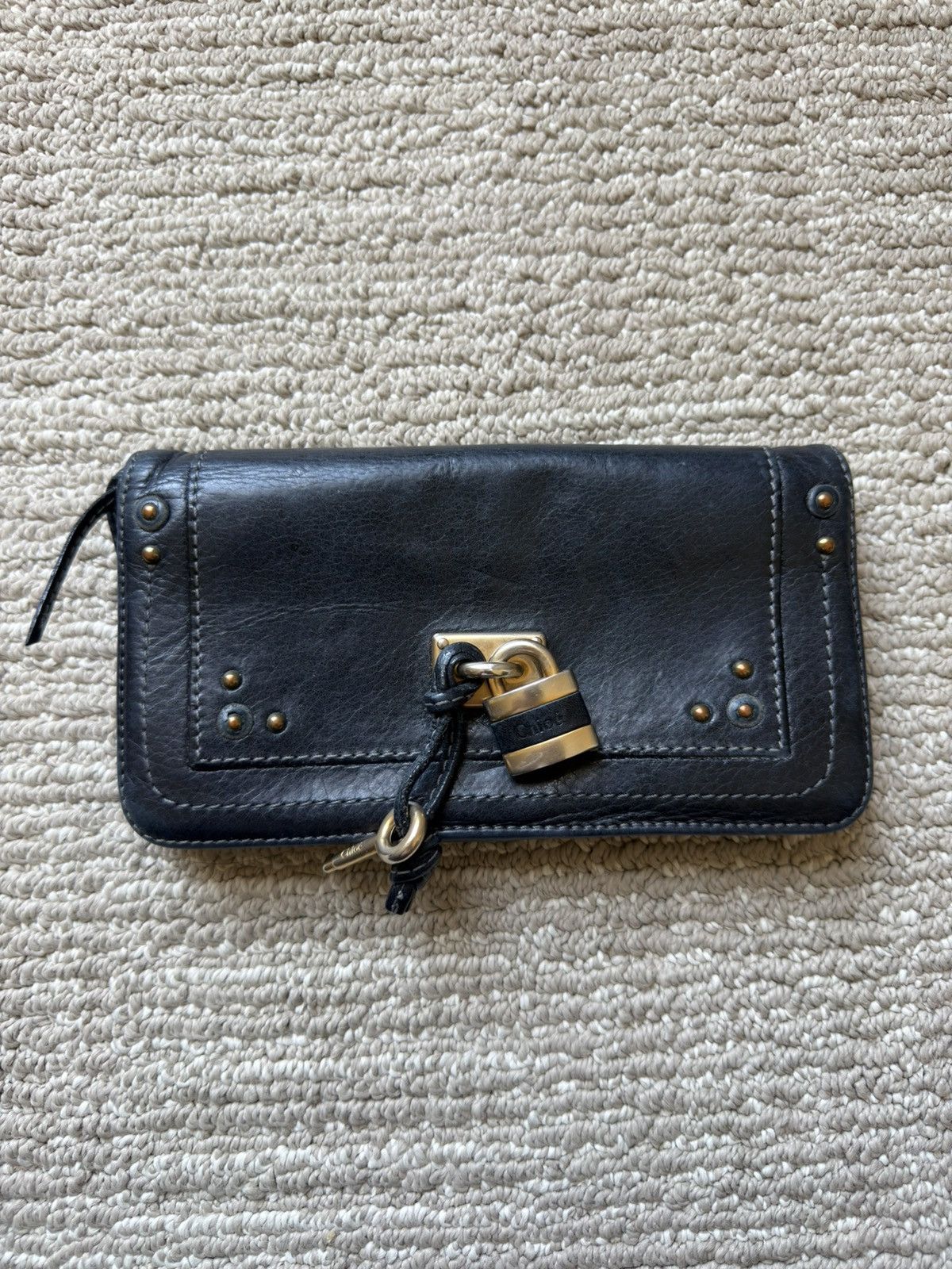 Chloe Chloe Black Leather Paddington Wallet With Key Use As Clutch 