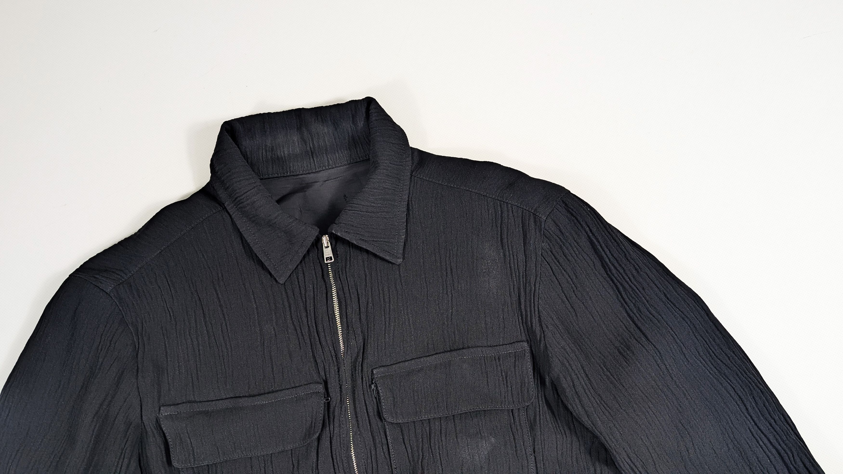 Sandro Sandro Crinkled Crepe Overshirt Viscose Acetate Jacket Size US XS / EU 42 / 0 - 2 Thumbnail