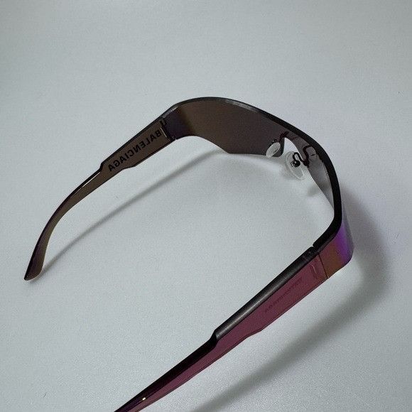 Balenciaga Balenciaga Mirrored Shield Sunglasses Blue Multi Size ONE SIZE - 6 Thumbnail