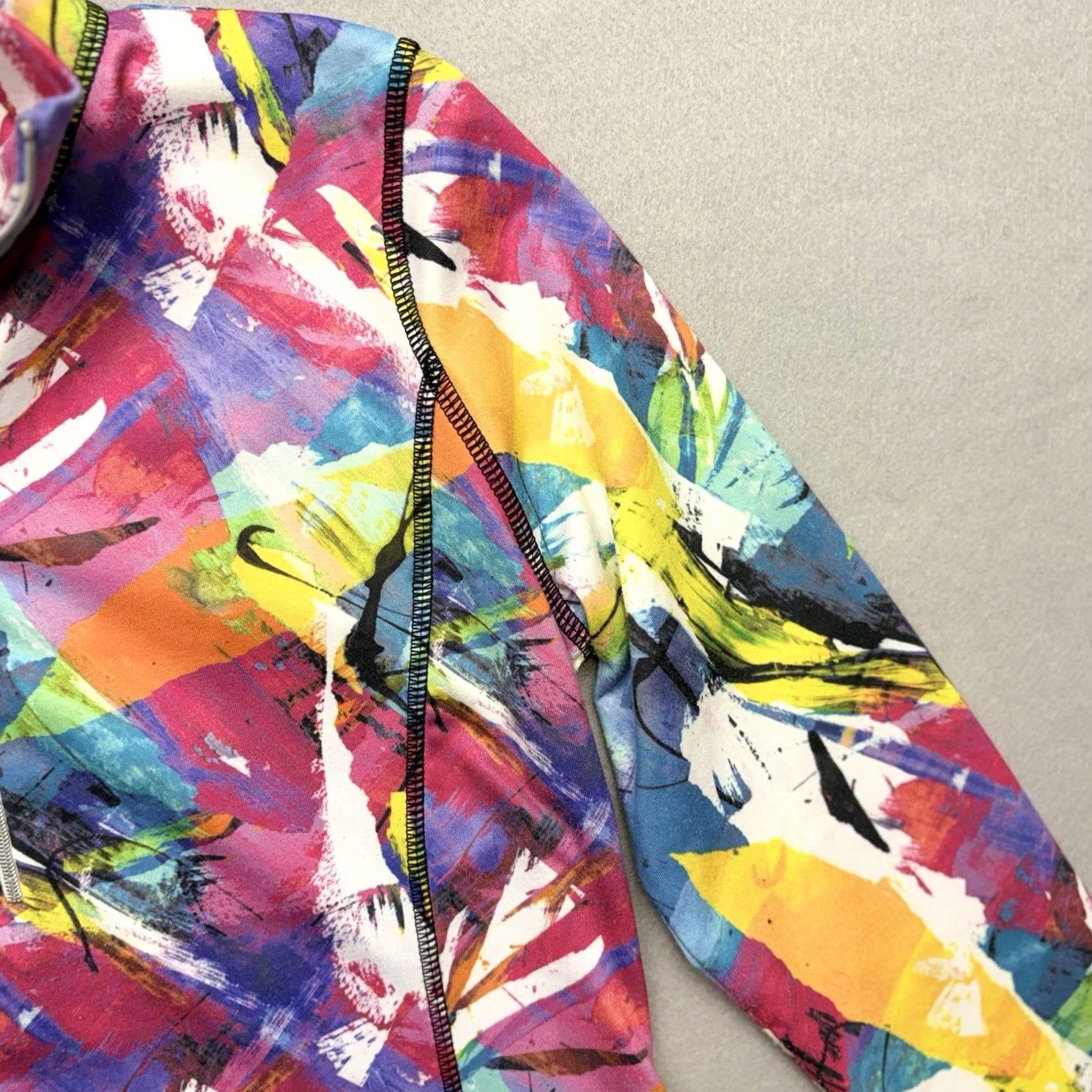 Vintage SNO SKINS Pullover Top M 1/4 Zip Microfiber Paper Mache Pink Purple White Green Size M / US 6-8 / IT 42-44 - 5 Thumbnail