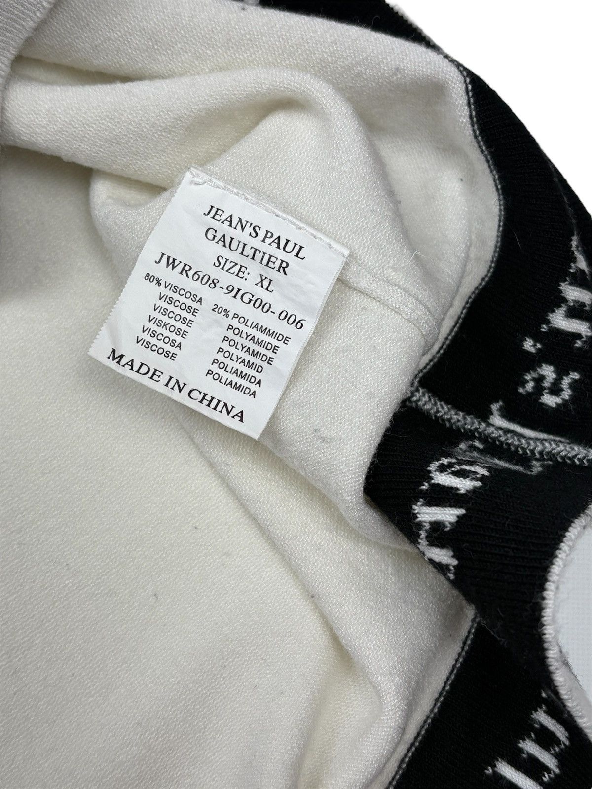 Jean Paul Gaultier JEAN PAUL GAULTIER WHITE TURTLENECK JPG LOGO AVANT GARDE XL Size XL / US 12-14 / IT 48-50 - 9 Thumbnail