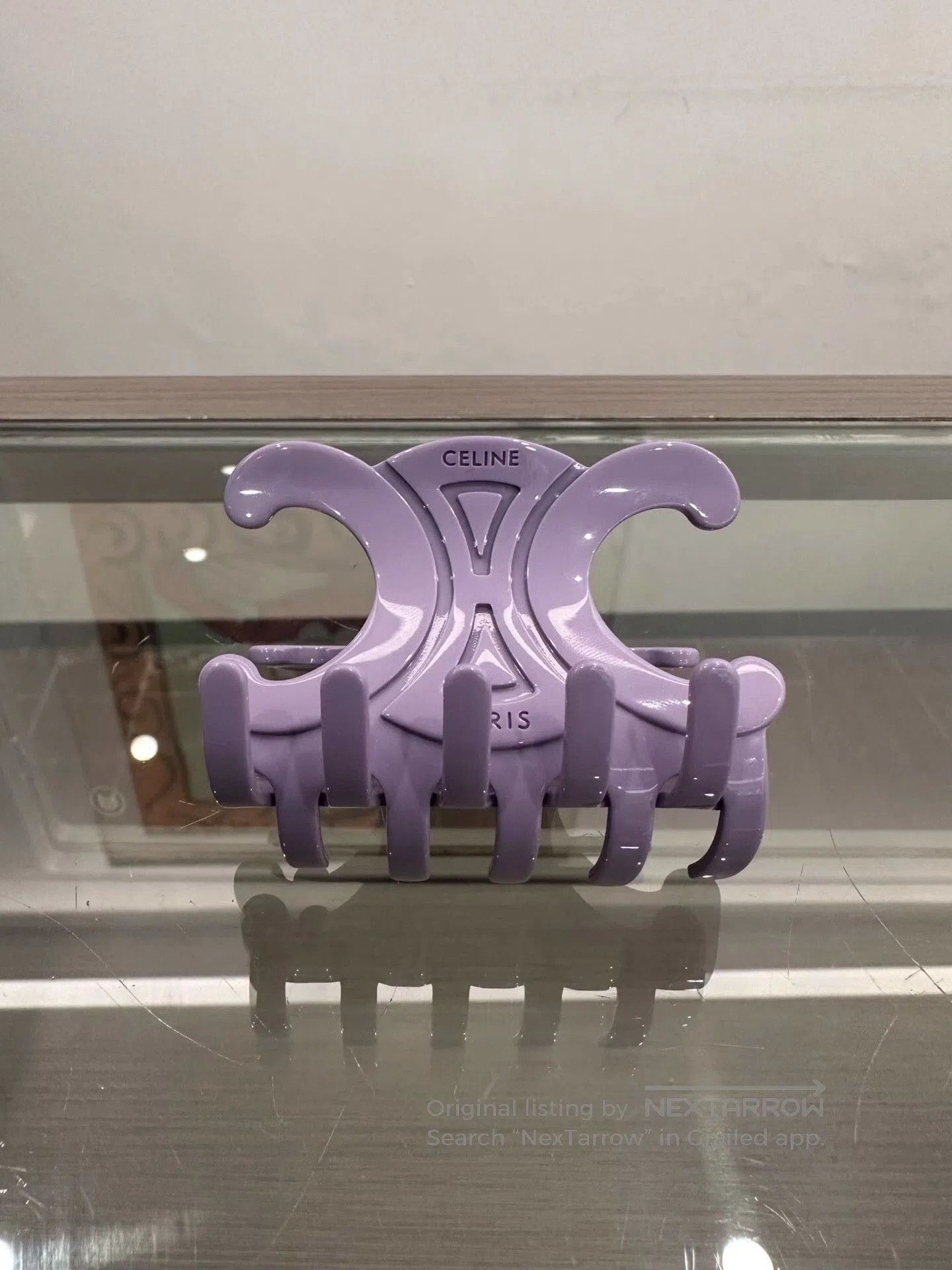 Celine Celine Purple Triomphe Shark Hair Clip. Size ONE SIZE - 2 Thumbnail