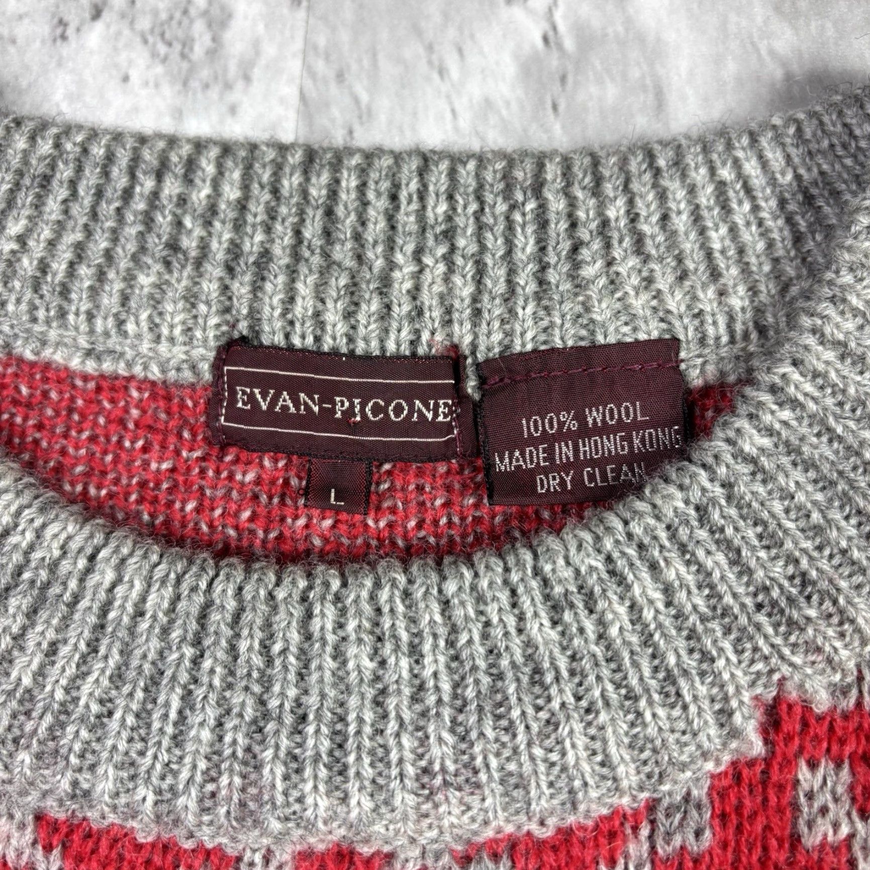 Evan Picone VINTAGE Evan Picone Knit Sweater Red Pullover Wool Snowflake Pattern Adults Large Size L / US 10 / IT 46 - 5 Thumbnail