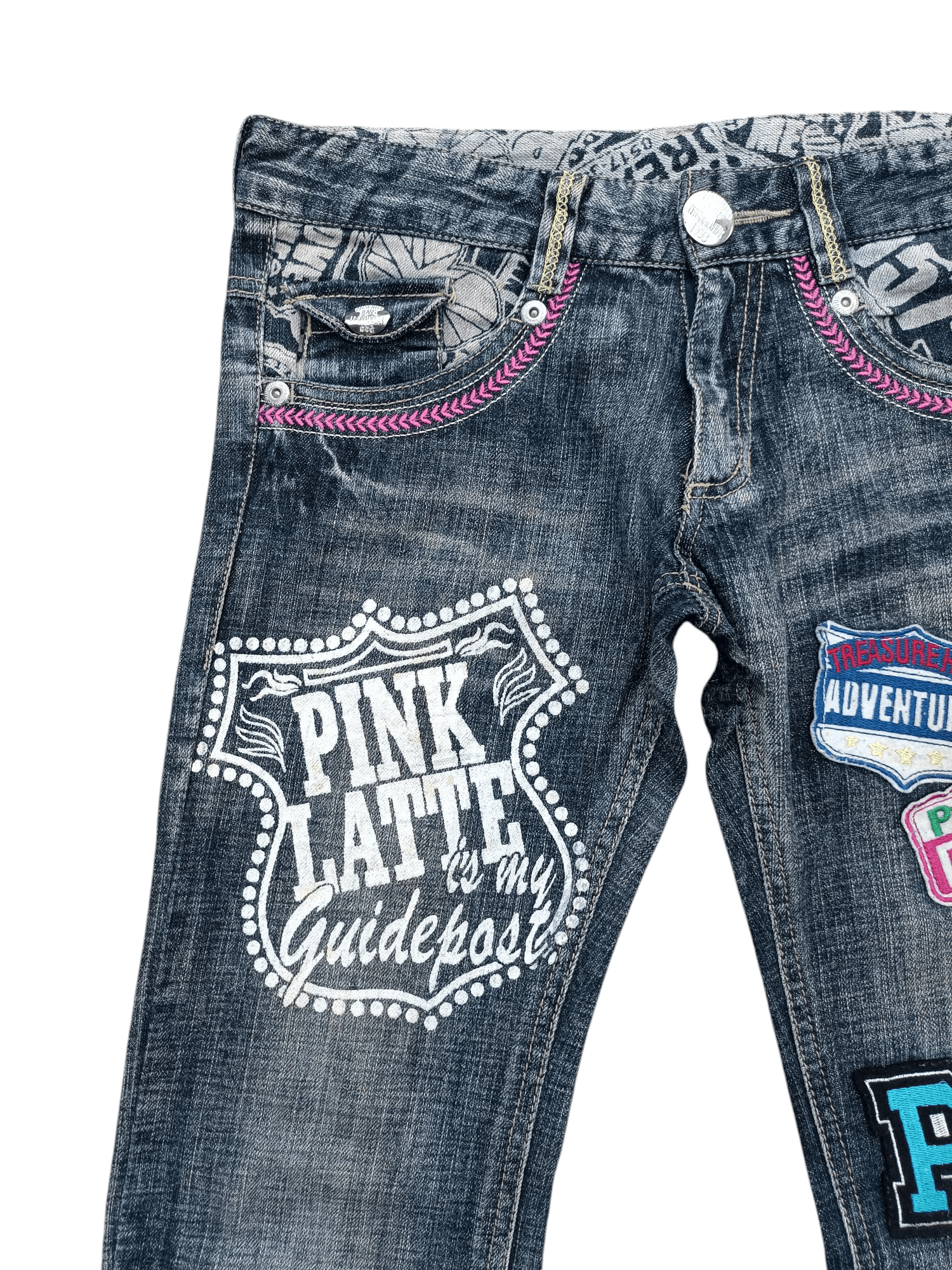 Japanese Brand × Vintage Japanese Skinny Denim Jeans PINK LATTE Patchworks E214 Size US 30 / EU 46 - 9 Thumbnail