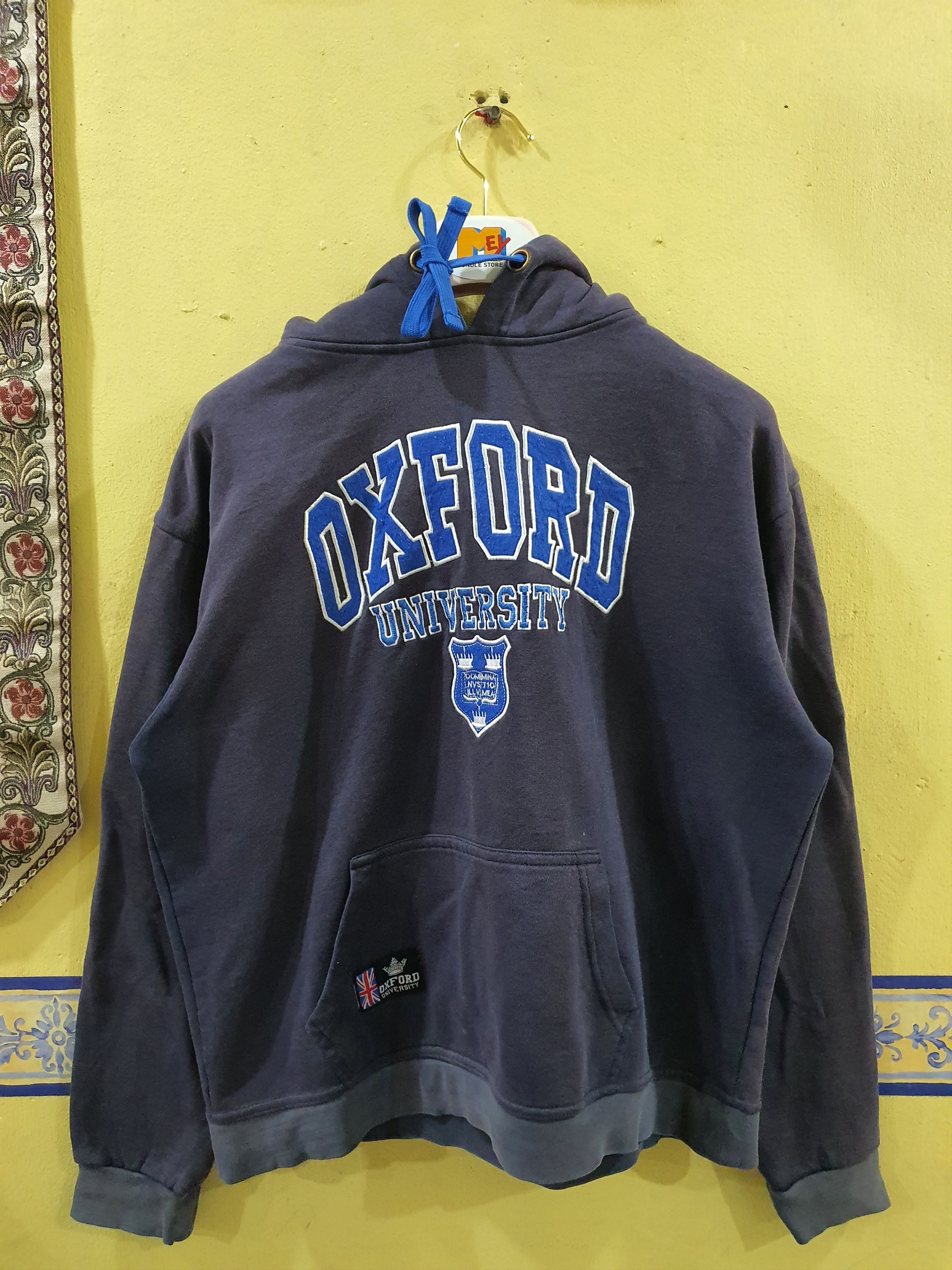 Vintage Oxford University navy blue pullover hoodie Size US XL / EU 56 / 4 - 1 Thumbnail